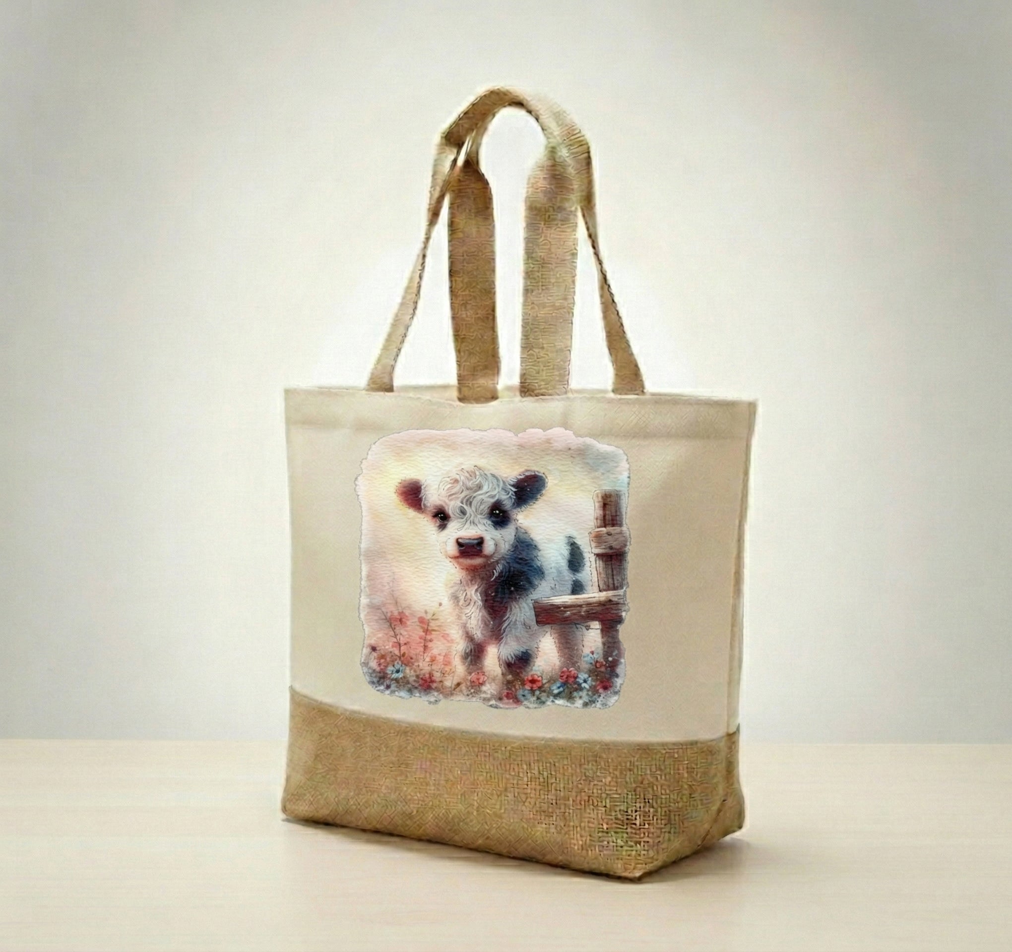 Belted Galloway Calf Tote Bag
