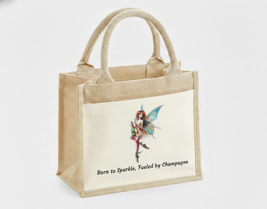 Born to Sparkle, Fueled by Champagne Small Tote Bag