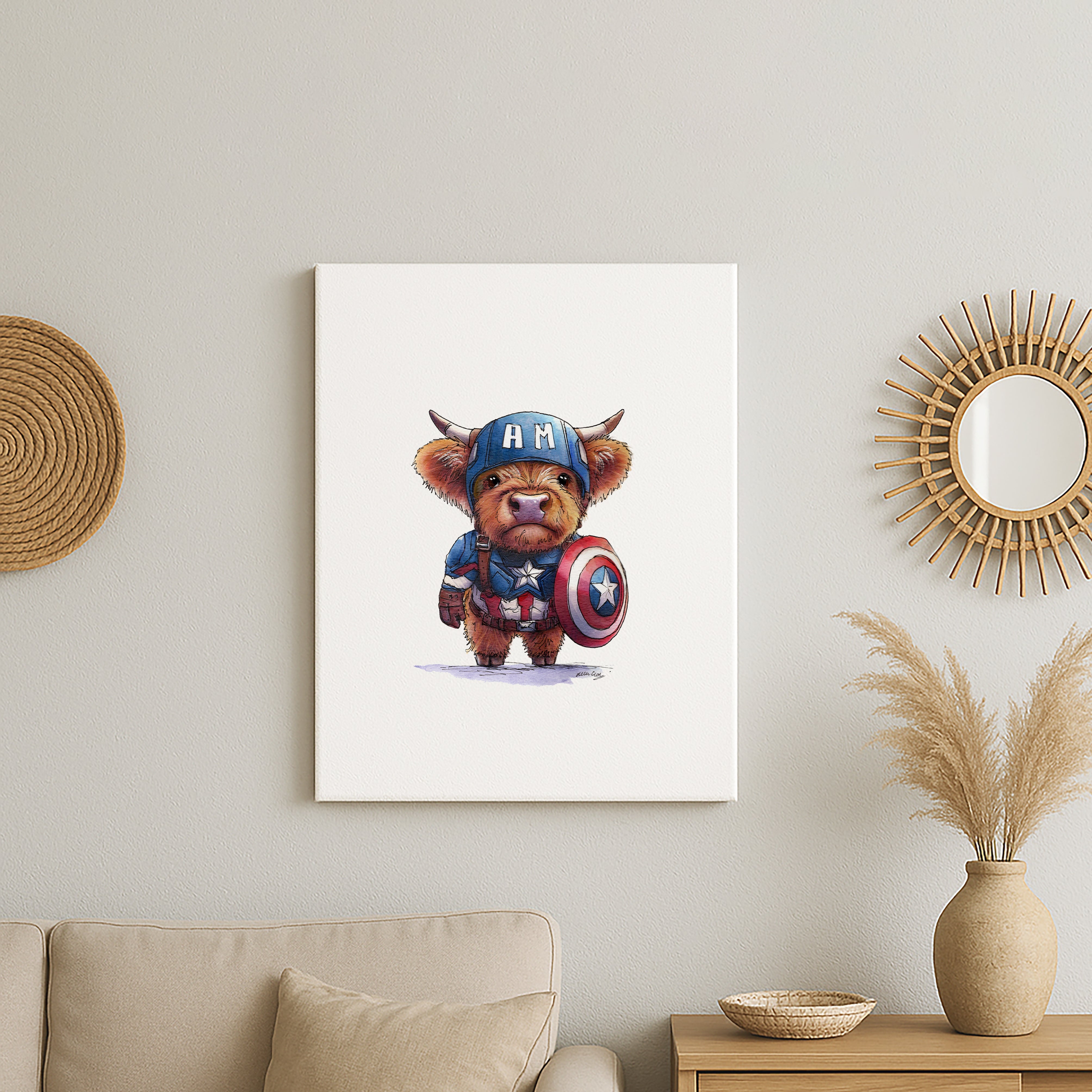 Captain A-Moo-rica Canvas