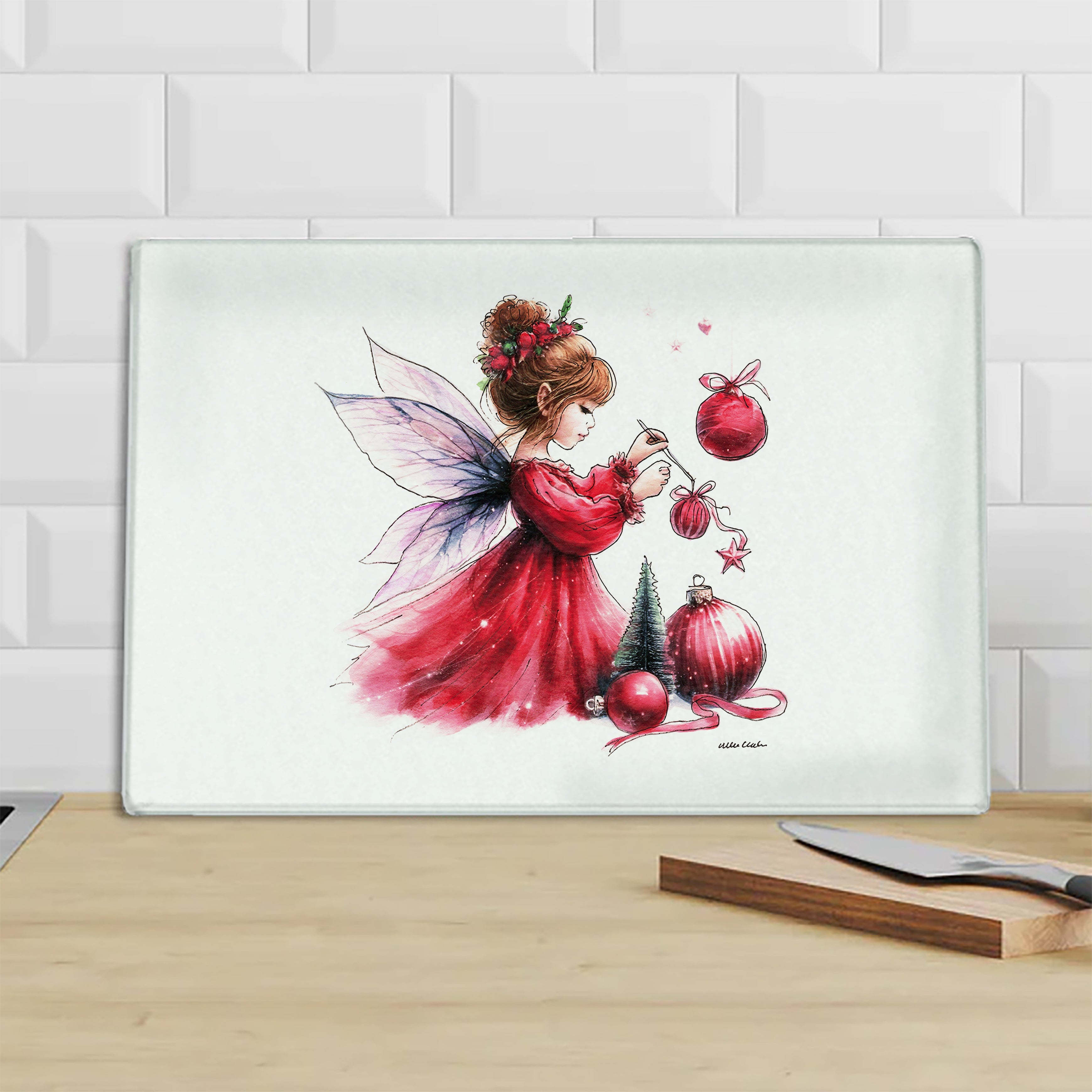 Crafting Christmas Fairy Chopping Board