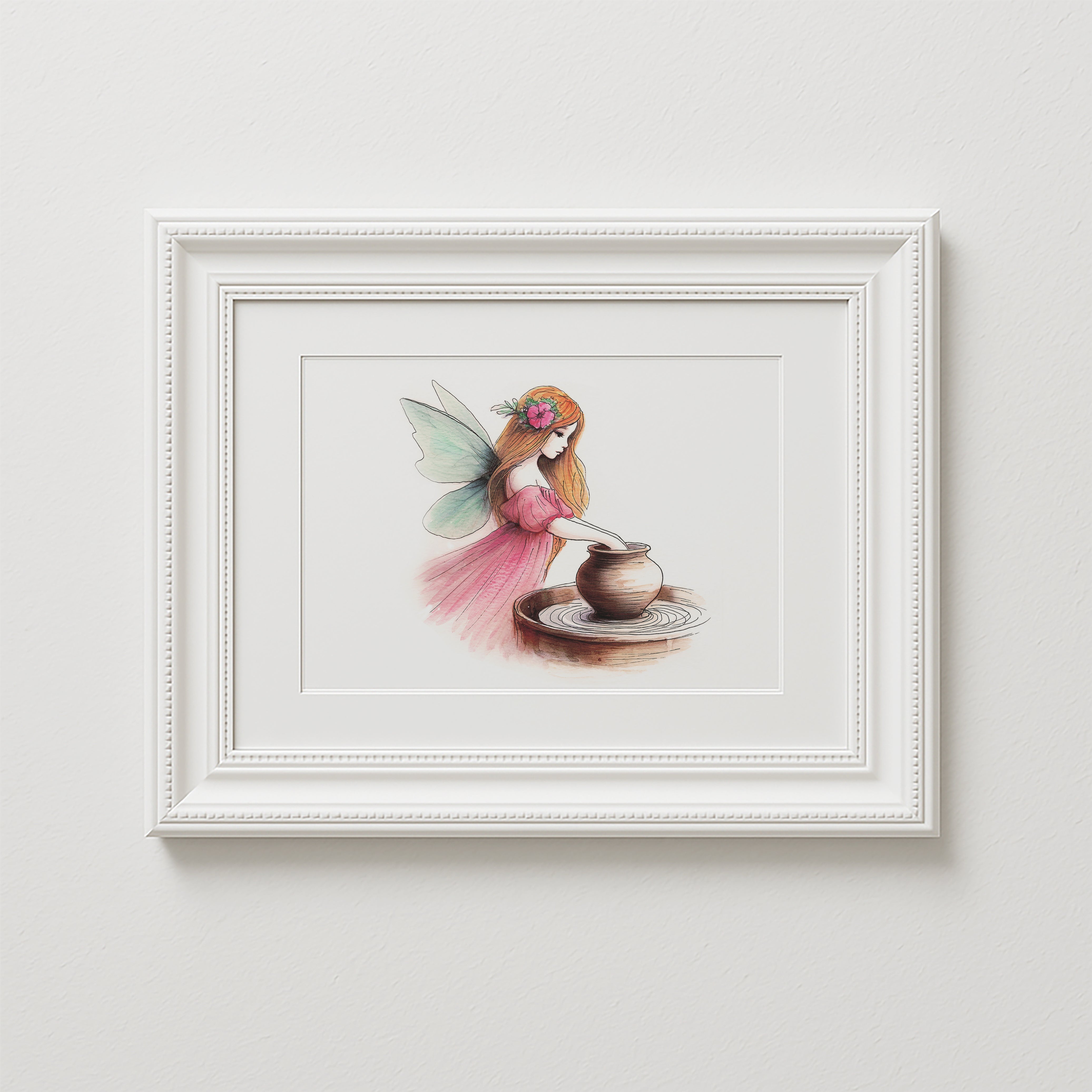 Crafting Pottery Fairy Art Print