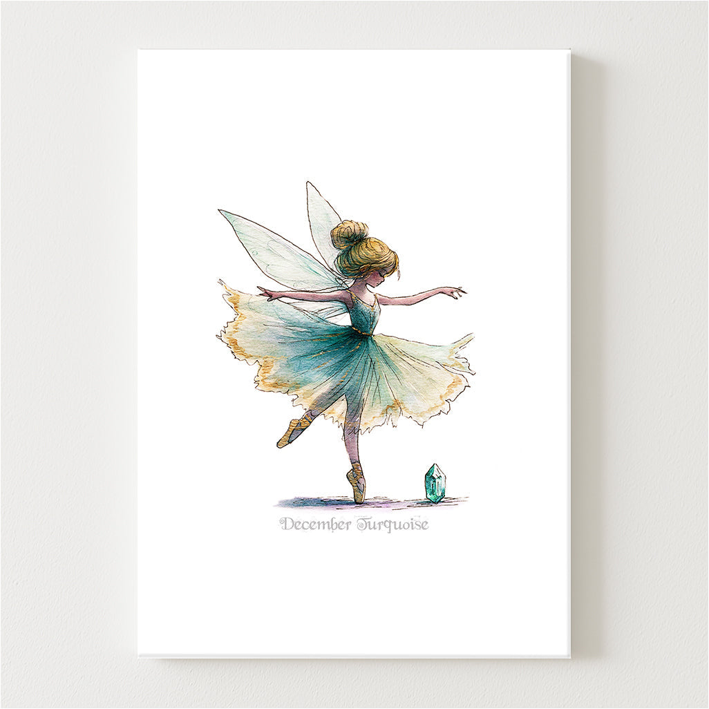 December Turquoise Birthstone Fairy Canvas