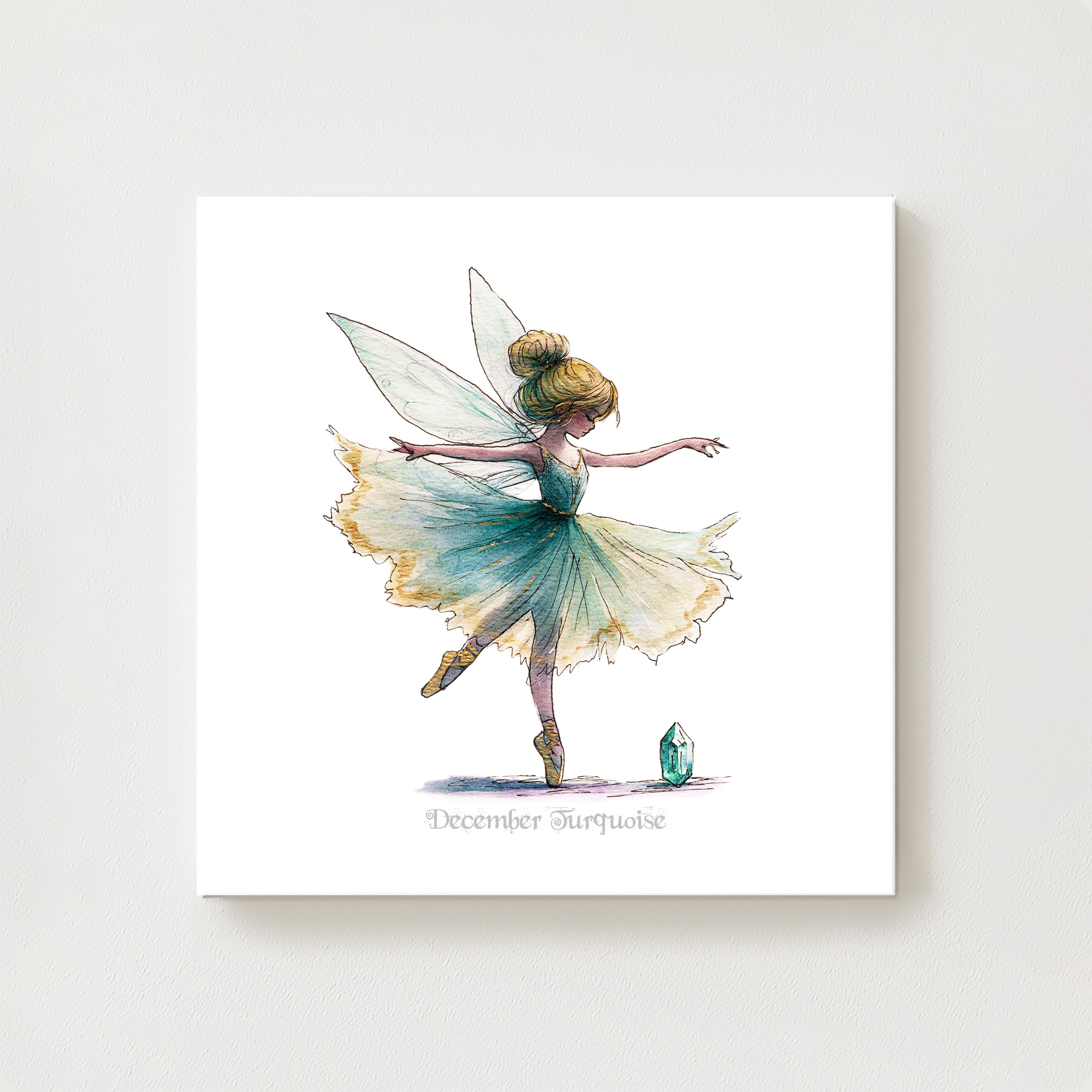 December Turquoise Birthstone Fairy Canvas