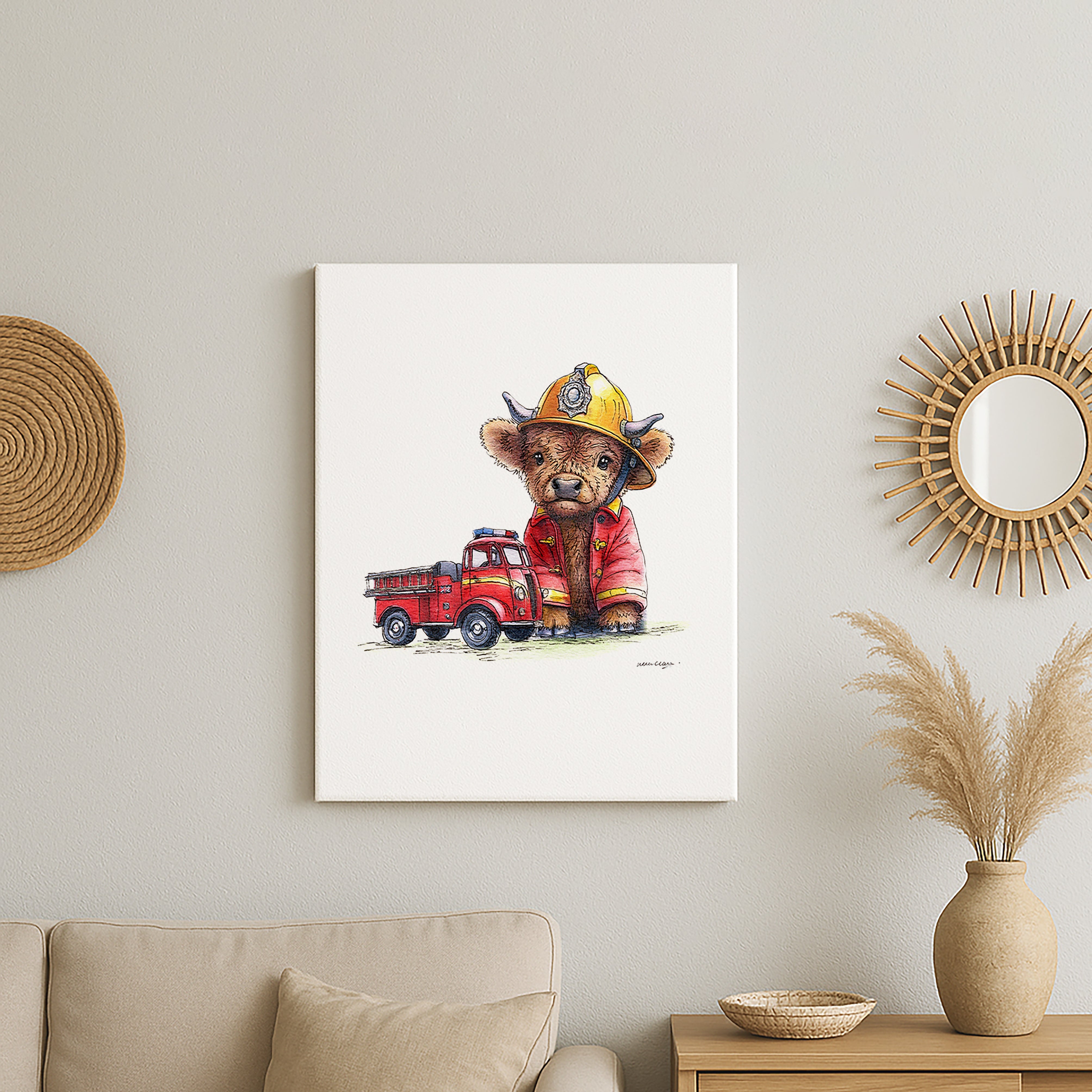 Fire Moo Canvas