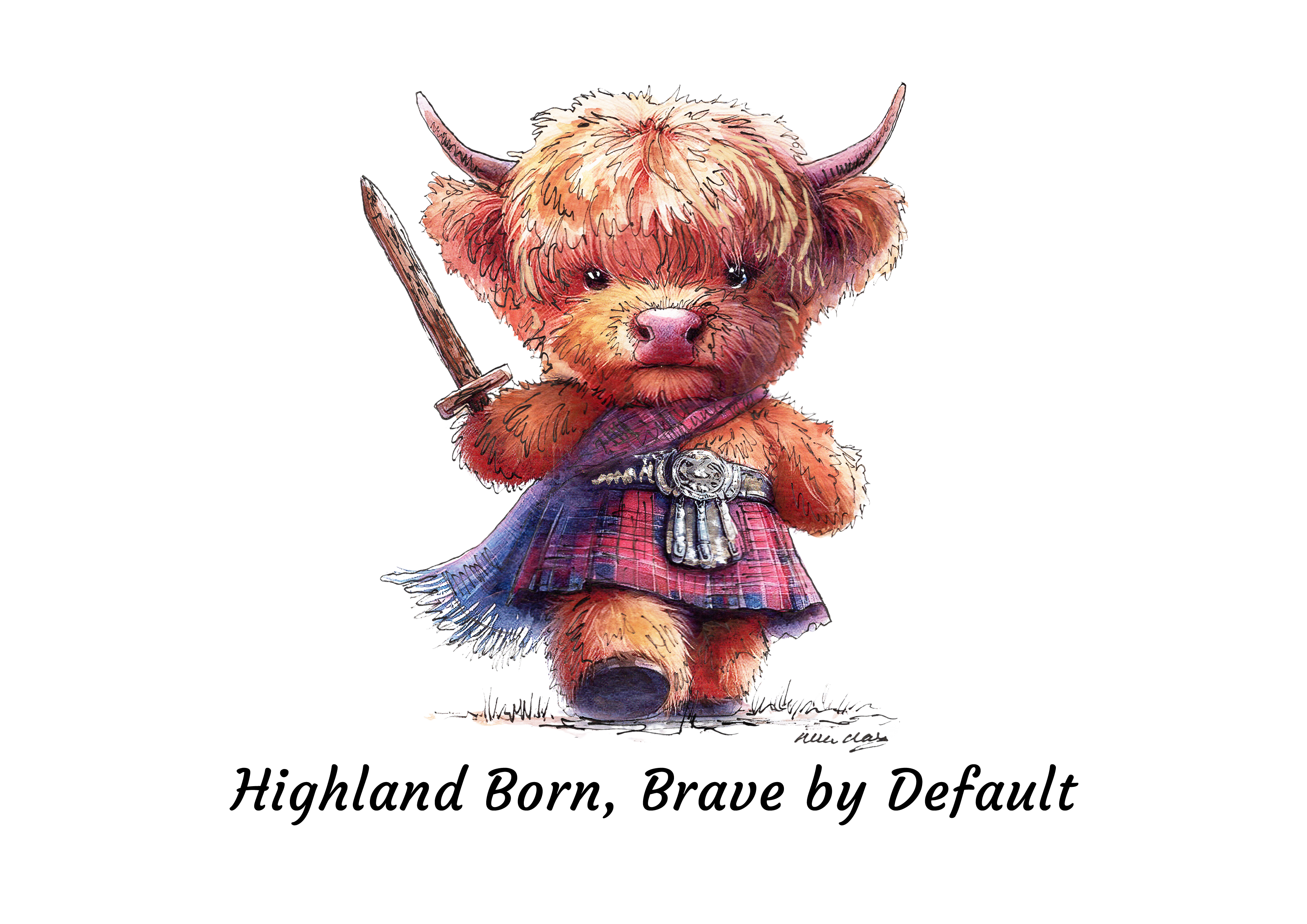 Highland Born, Brave by Default Tote Bag