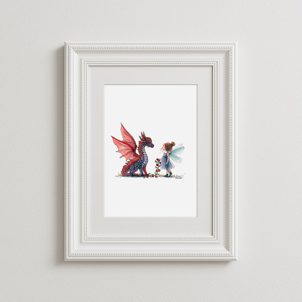 Little Dragon Trainer Art Print