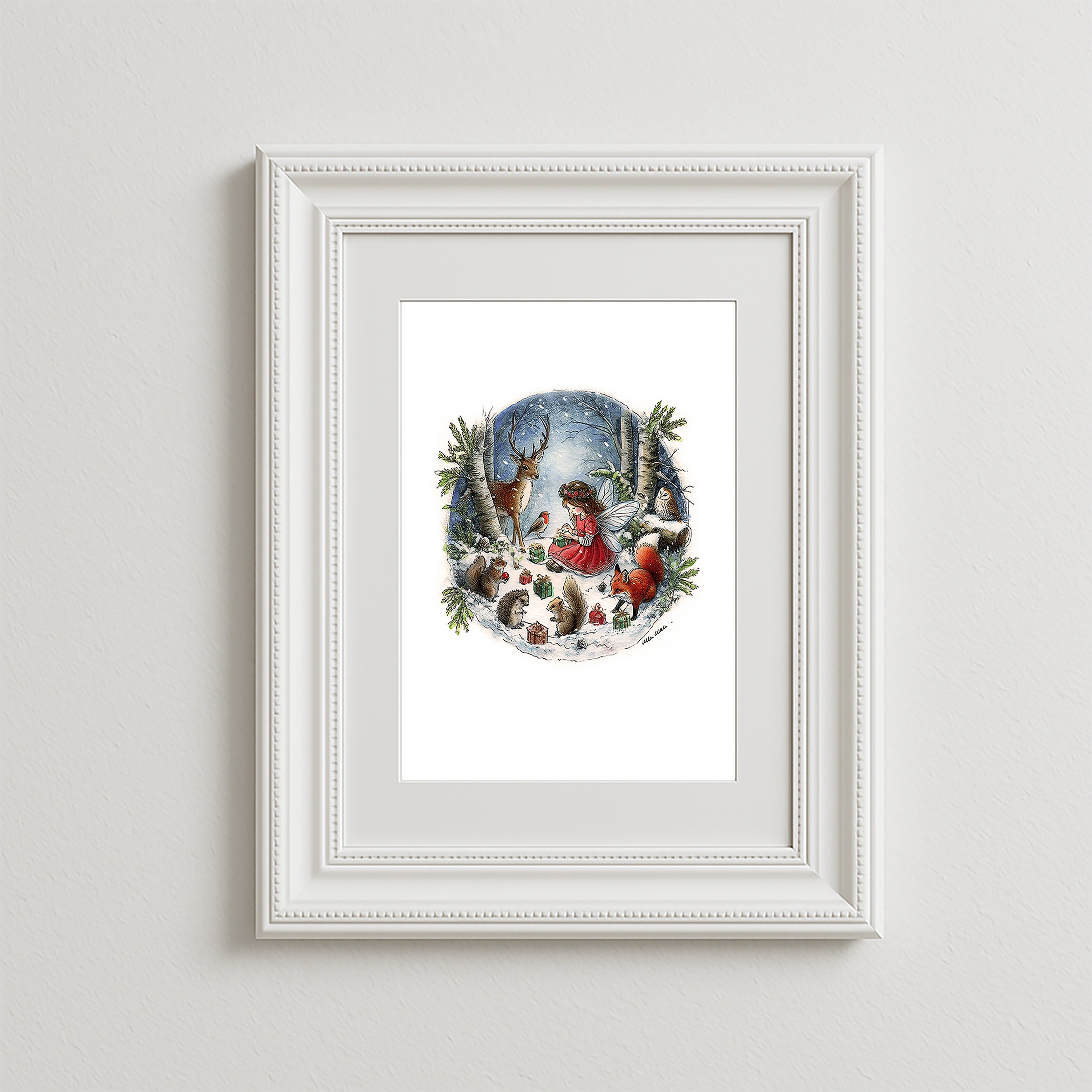 Magical Woodland Christmas Art Print