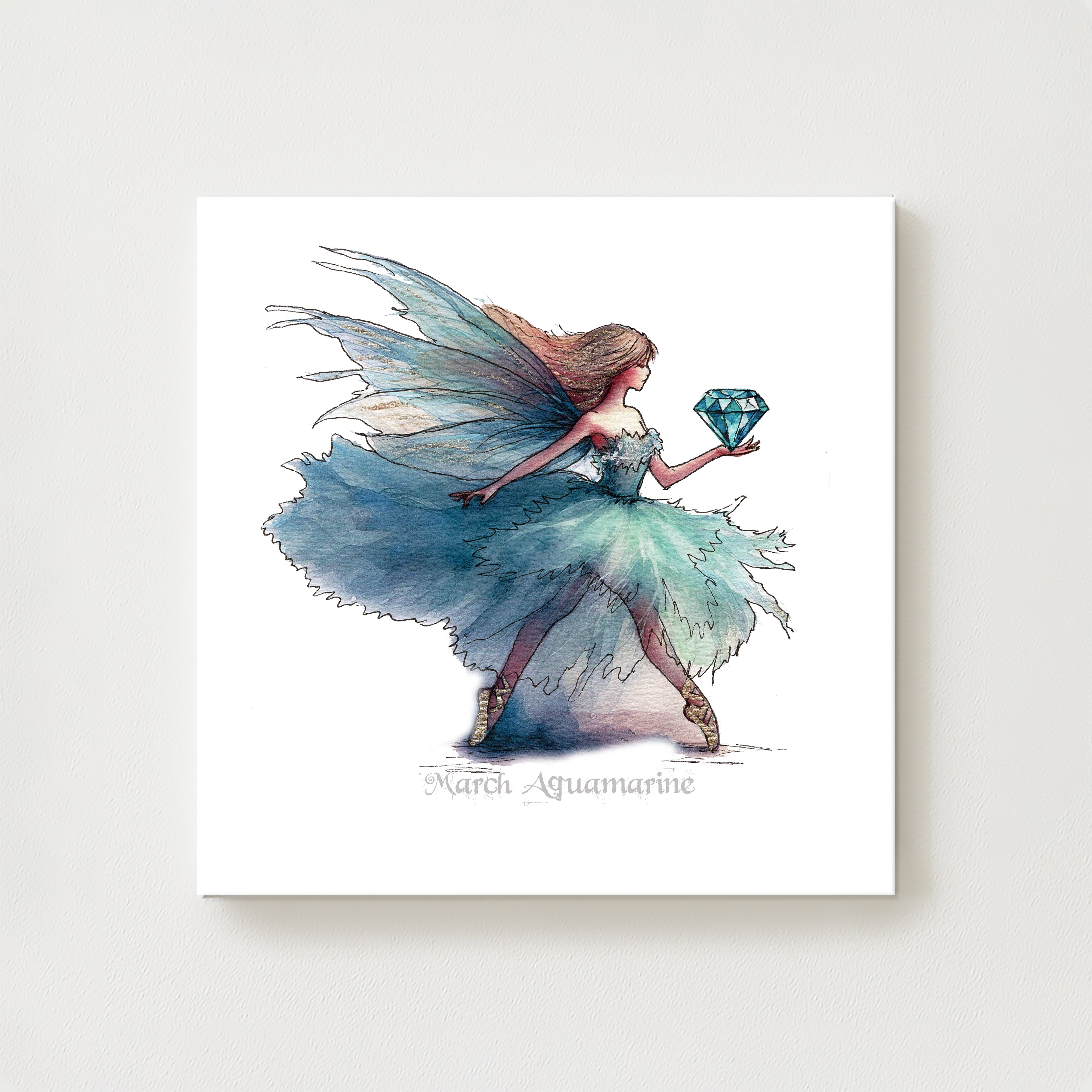 March Aquamarine Birthstone Fairy Canvas