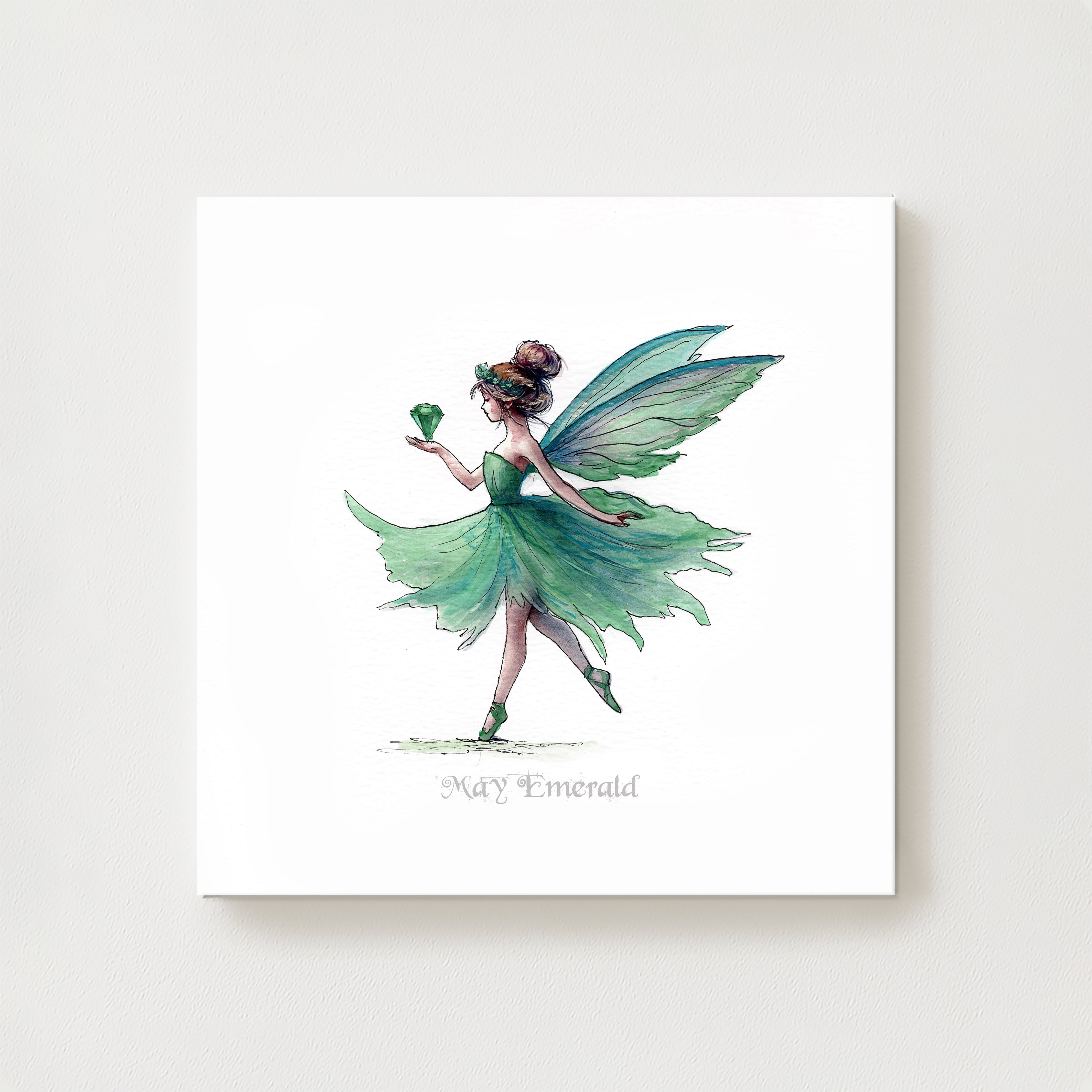 May Emerald Birthstone Fairy Canvas