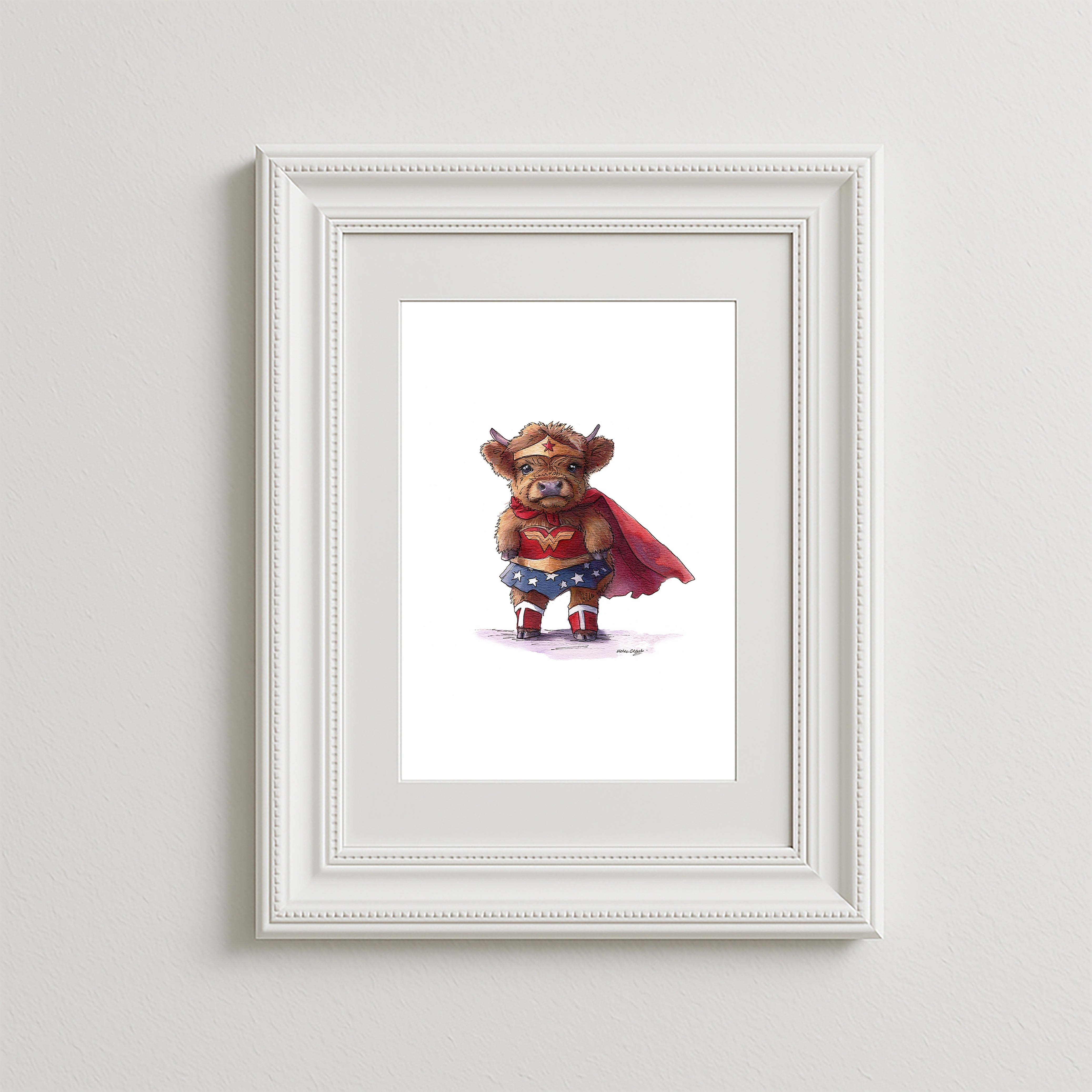 Miss Wonder Moo Art Print