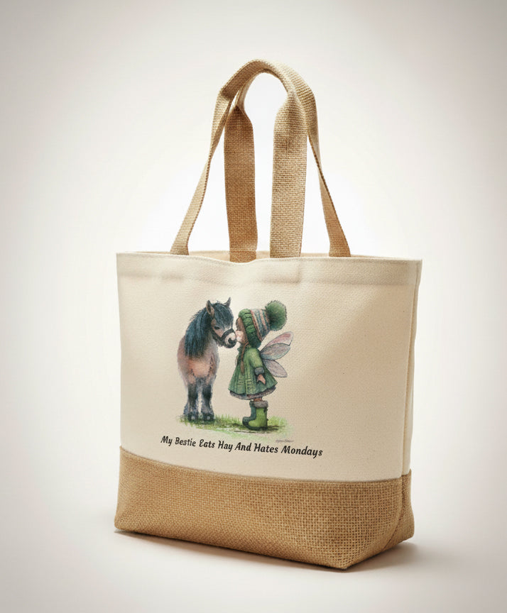 My Bestie Eats Hay & Hates Mondays Tote Bag