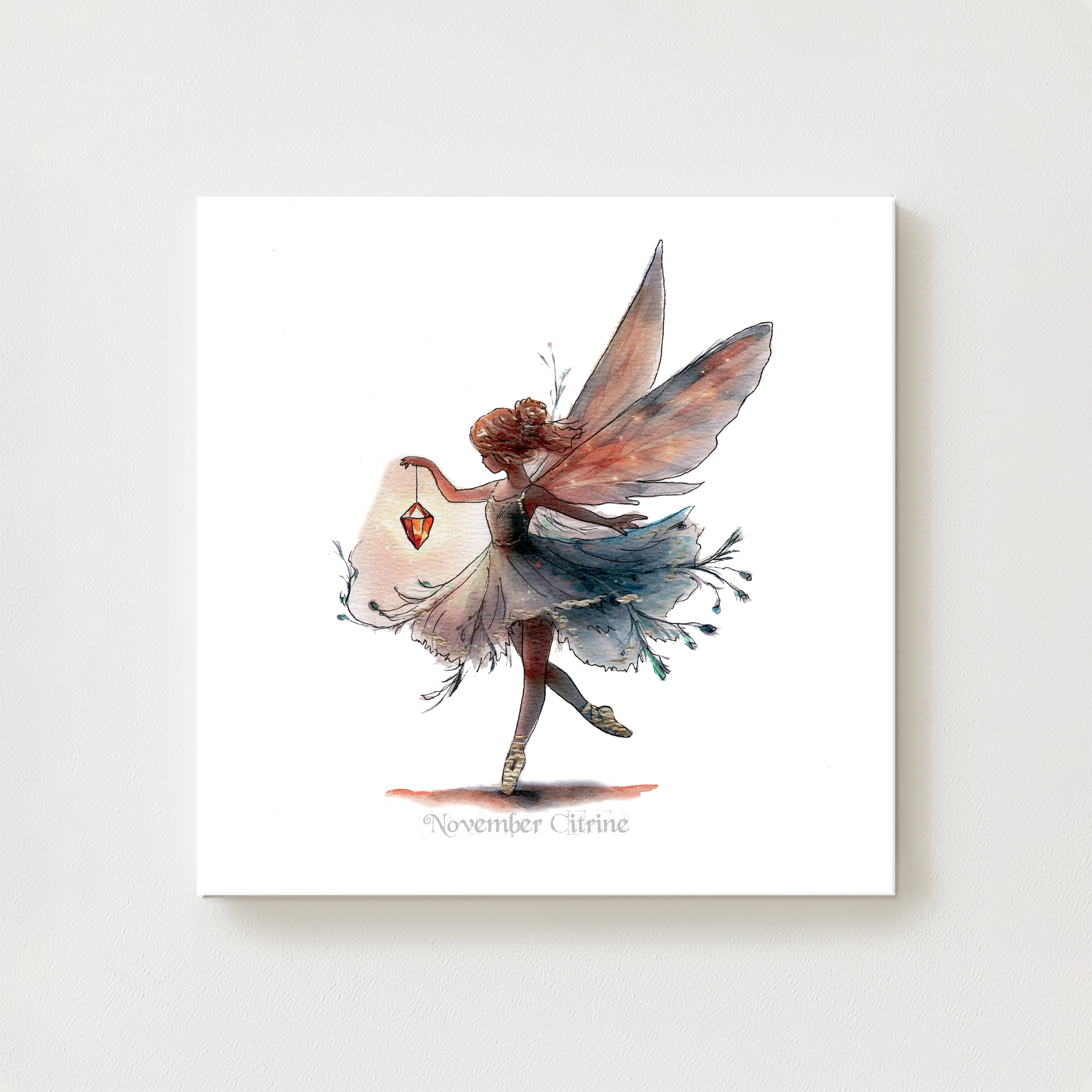 November Citrine Birthstone Fairy Canvas