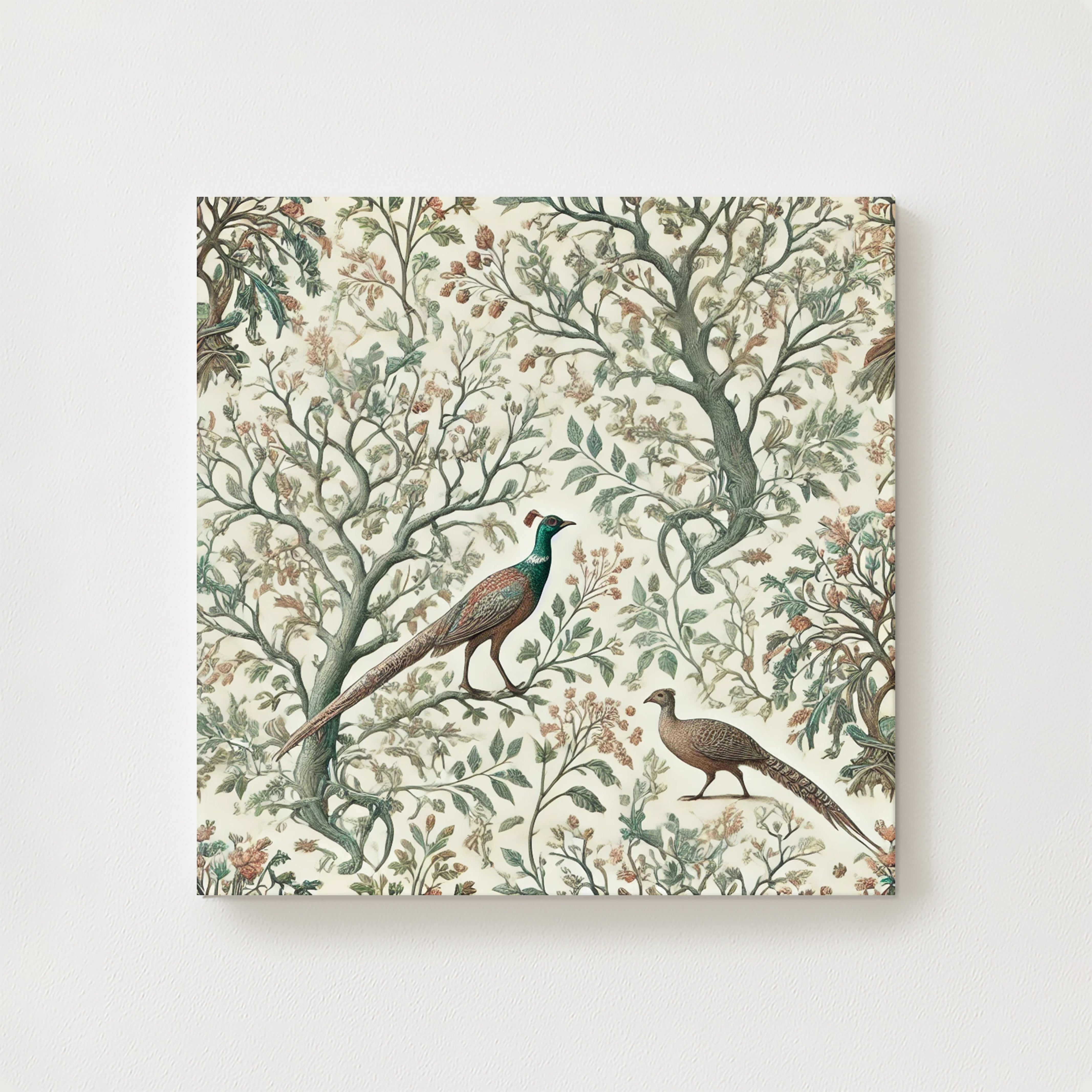 Pheasants in Foliage Canvas