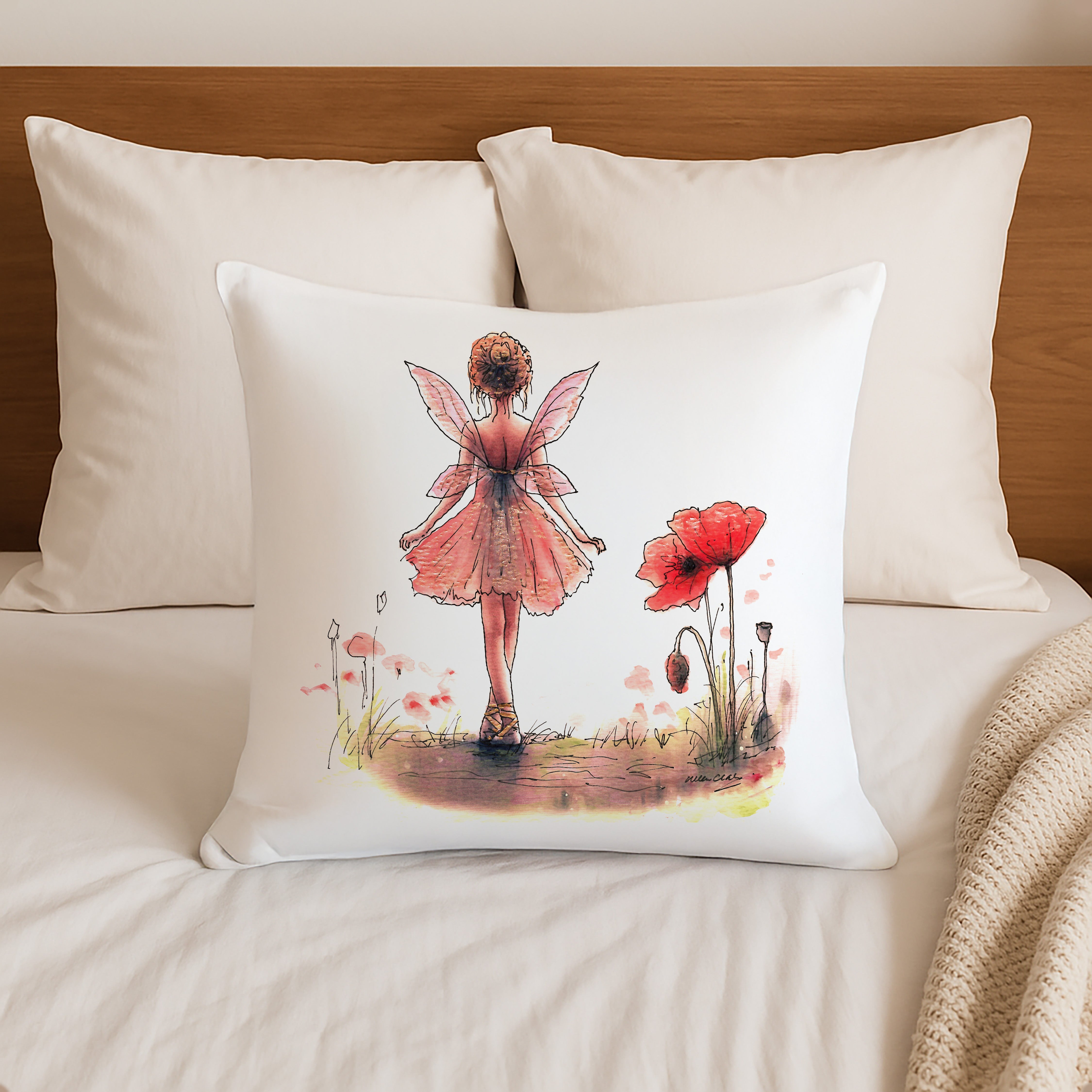 Poppy Fairy Cushion