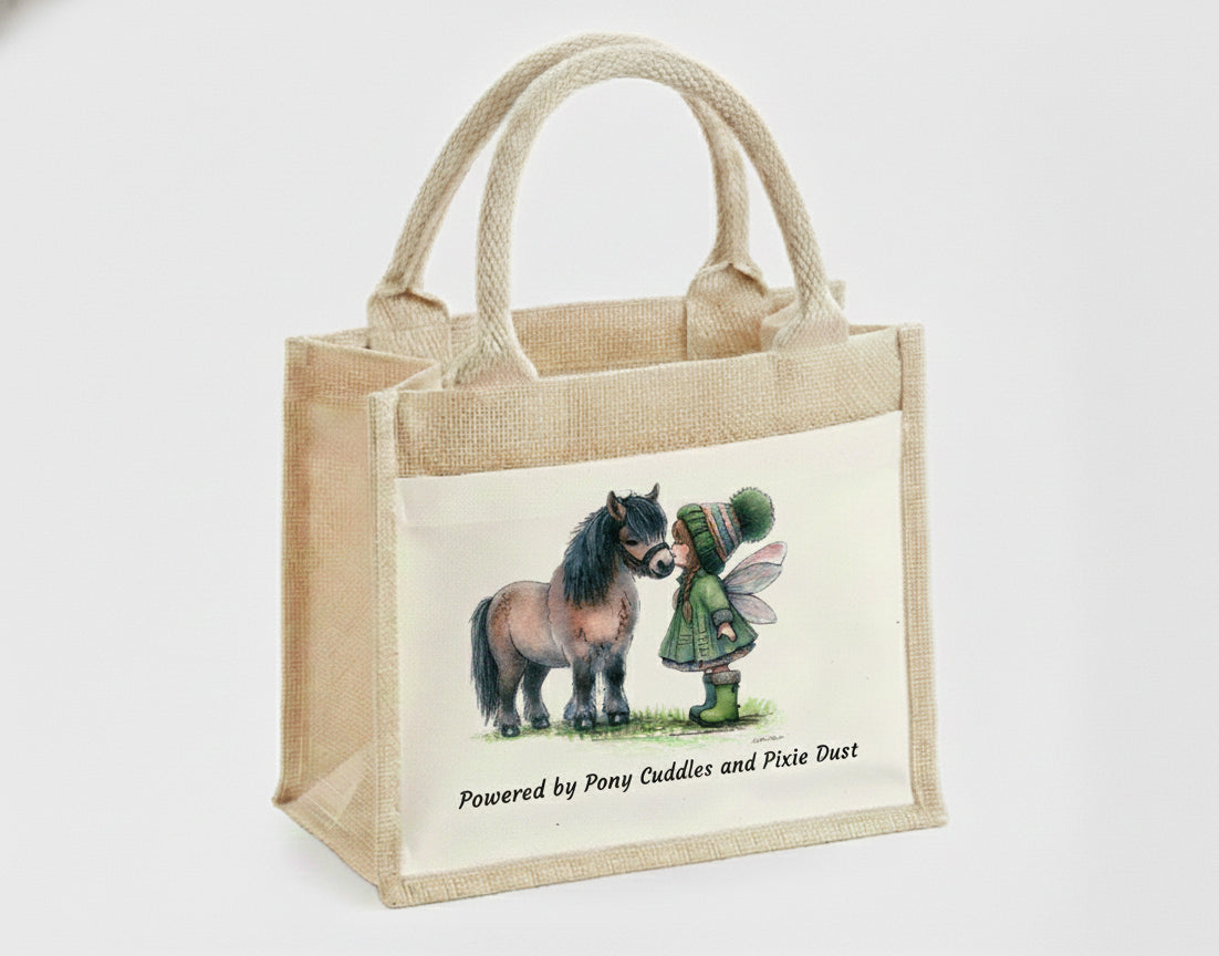 Powered by Pony Cuddles and Pixie Dust Small Tote Bag