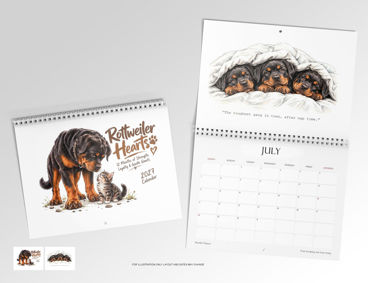 Rottweiler Hearts Calendar Limited Release