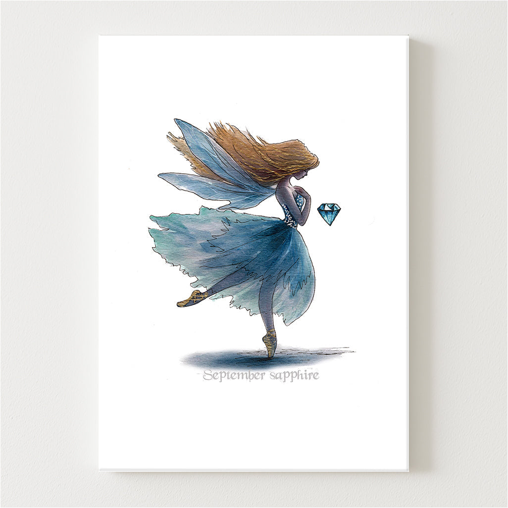 September Sapphire Birthstone Fairy Canvas