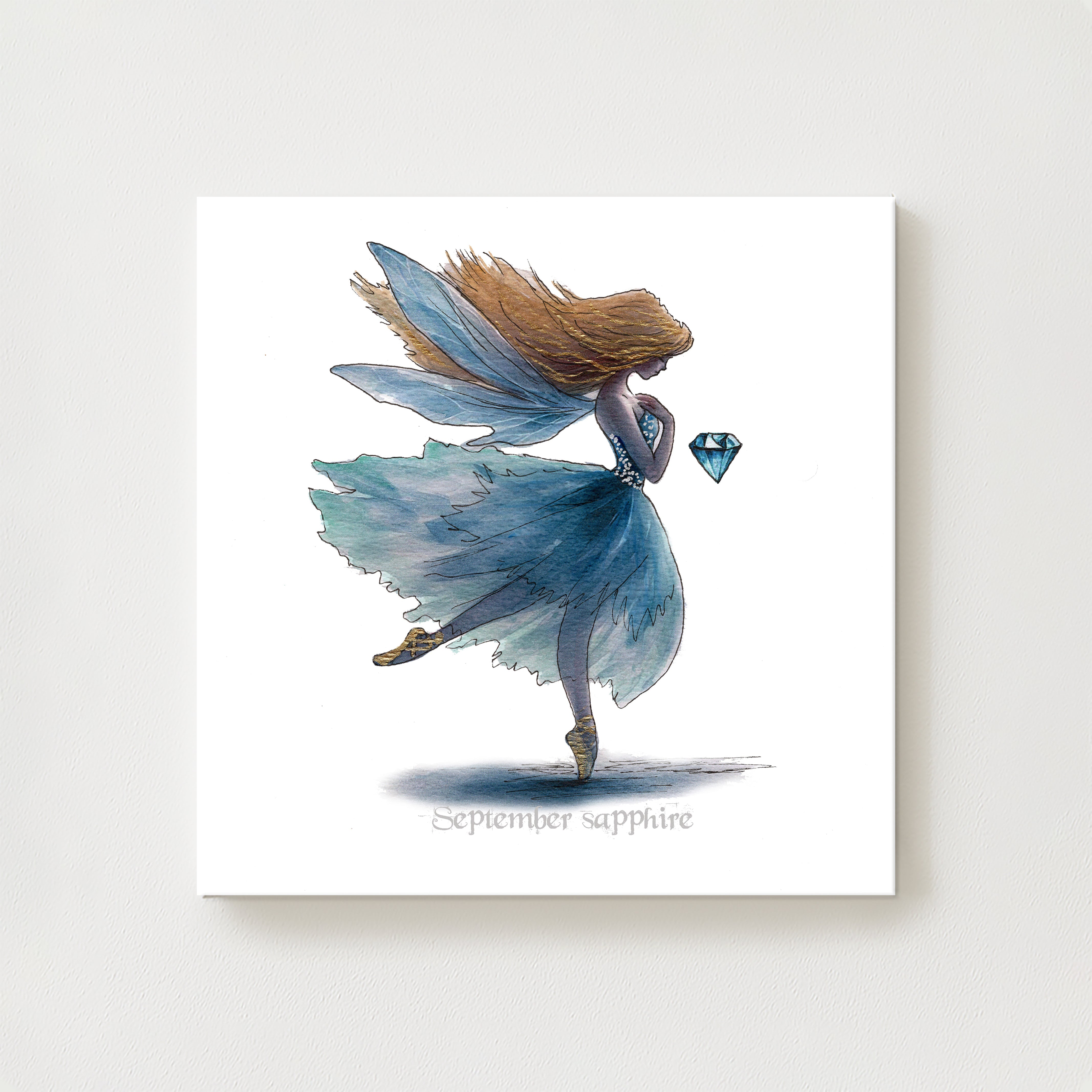 September Sapphire Birthstone Fairy Canvas