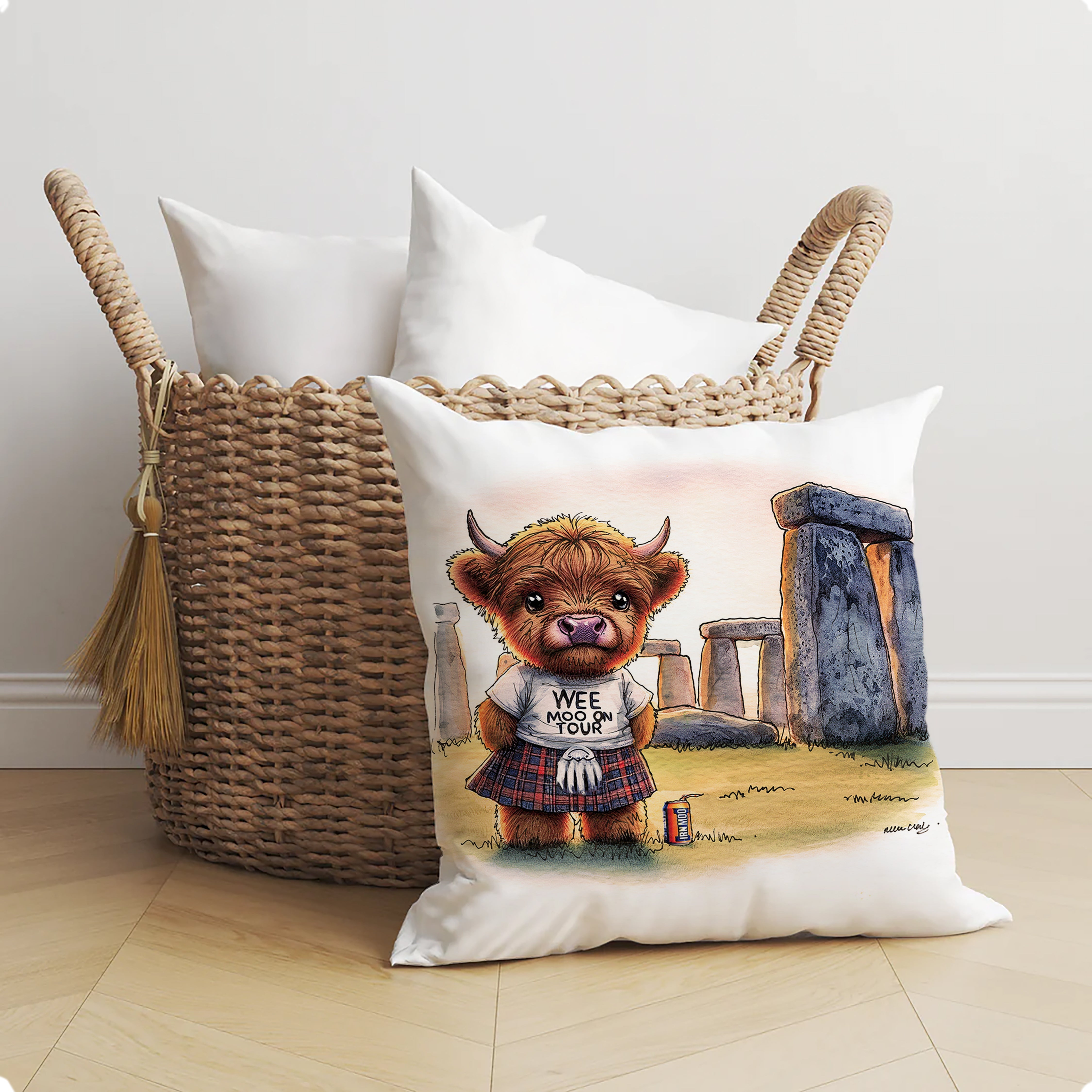 Stonehenge Wee Moo on Tour Cushion