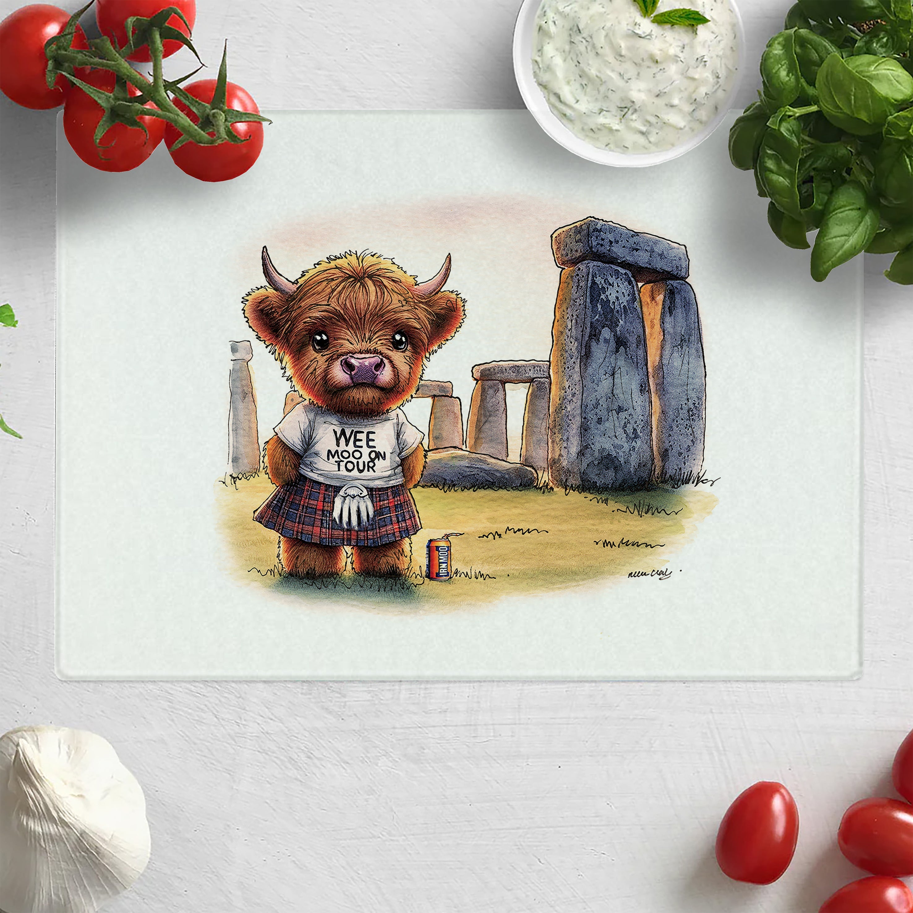 Stonehenge Wee Moo on Tour Chopping Board