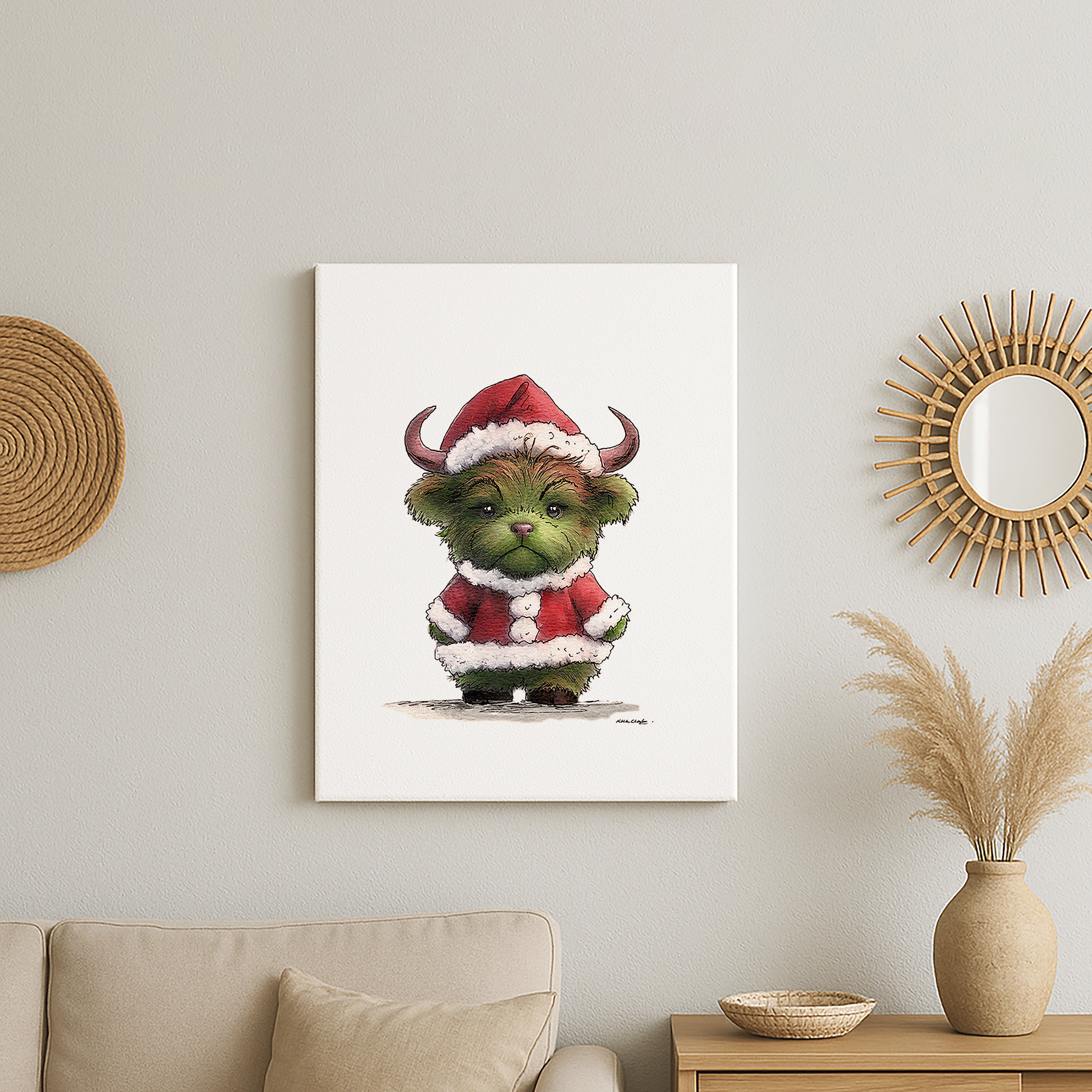 Wee Moo Grinch Canvas