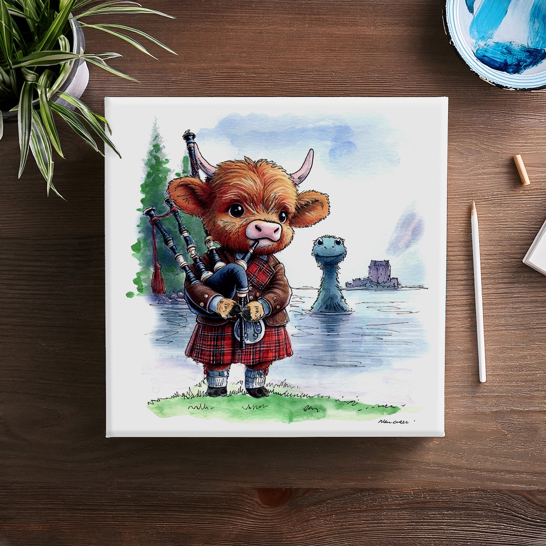 Wee Nessie Piper Canvas
