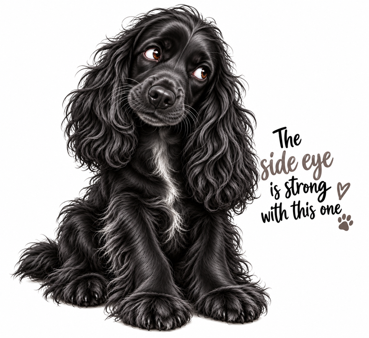 The Side Eye Black Cocker Tote Bag