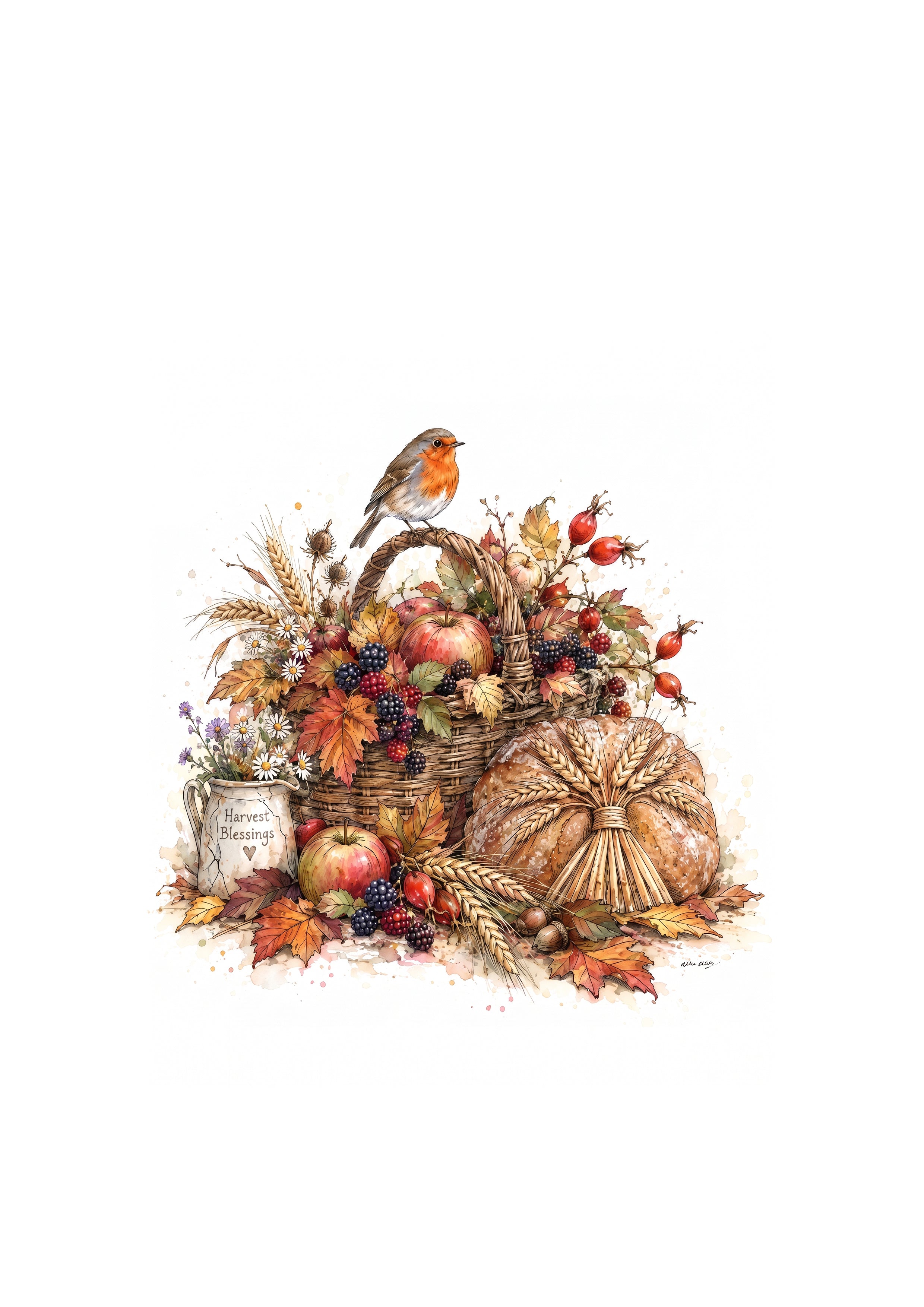 Harvest Blessings - Printable Watercolour Art