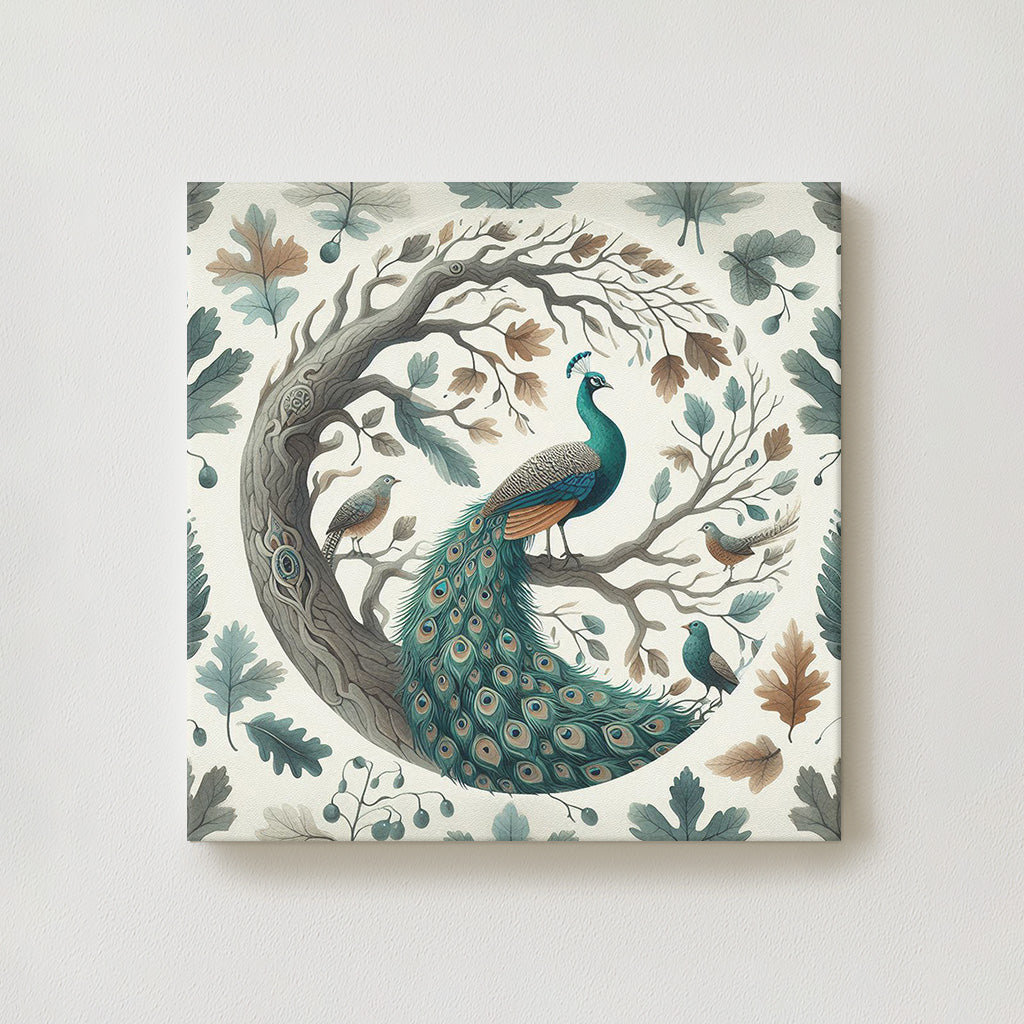 Peacock in Oak Canvas