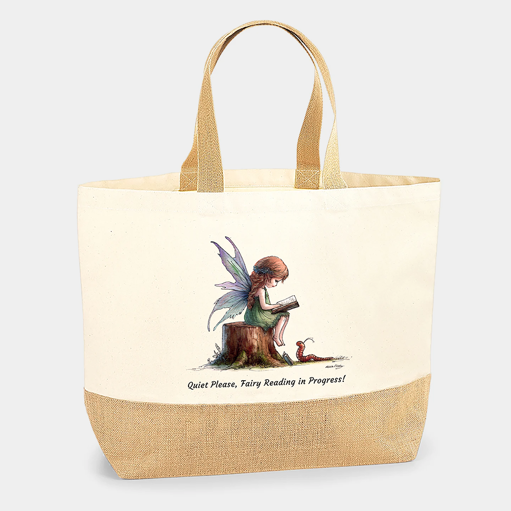 Quiet Please, Fairy Reading in Progress Tote Bag