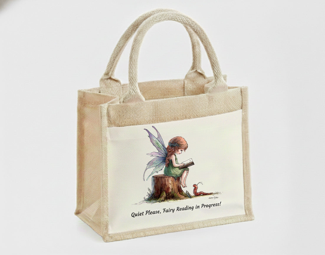 Quiet Please Fairy Reading In Progress Small Tote Bag