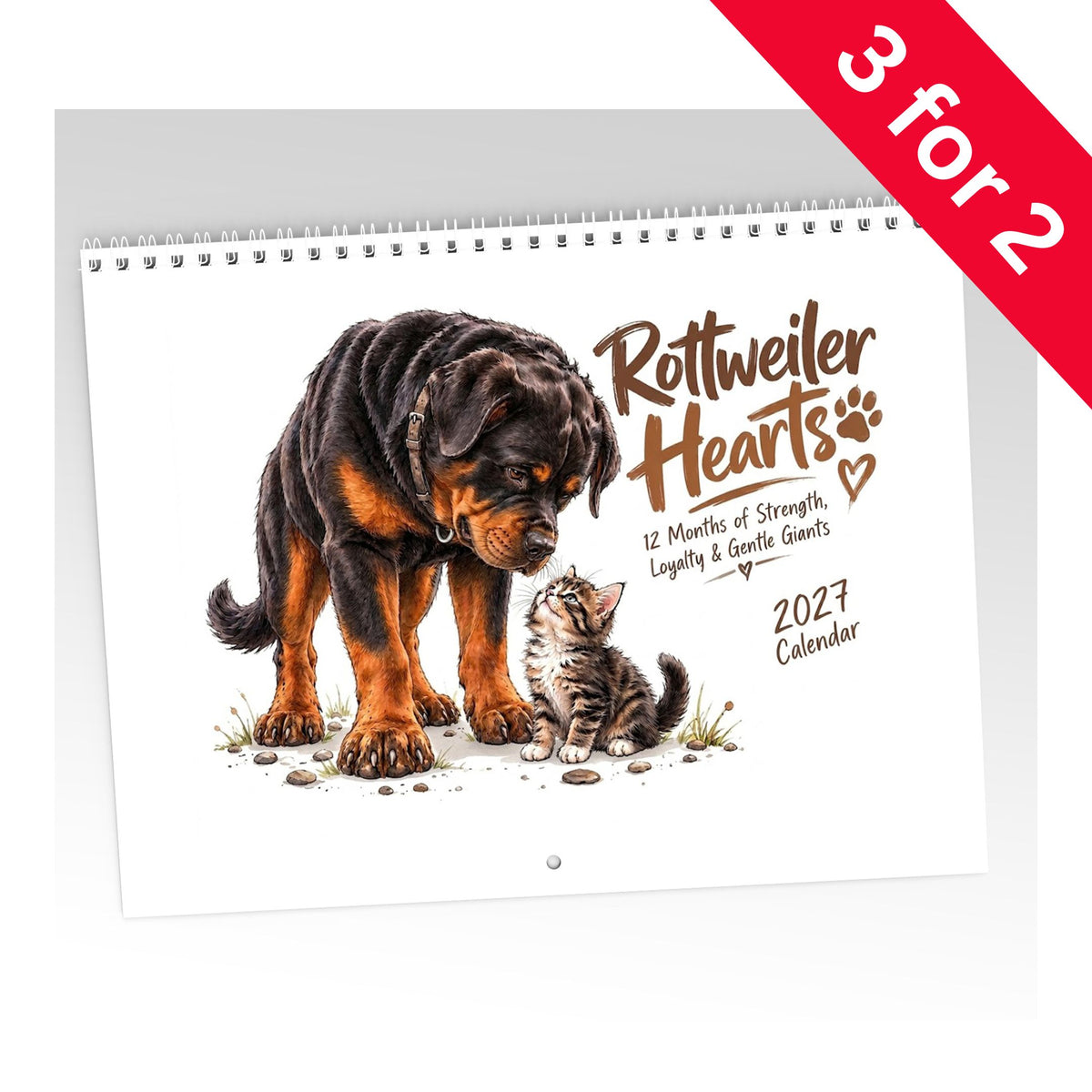 Rottweiler Hearts Calendar Limited Release