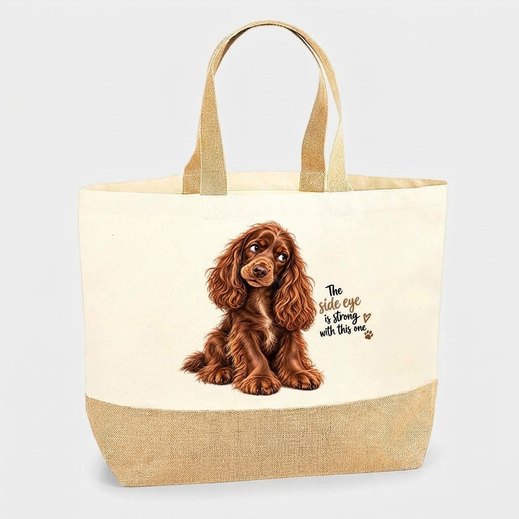 The Side Eye Brown Cocker Tote Bag