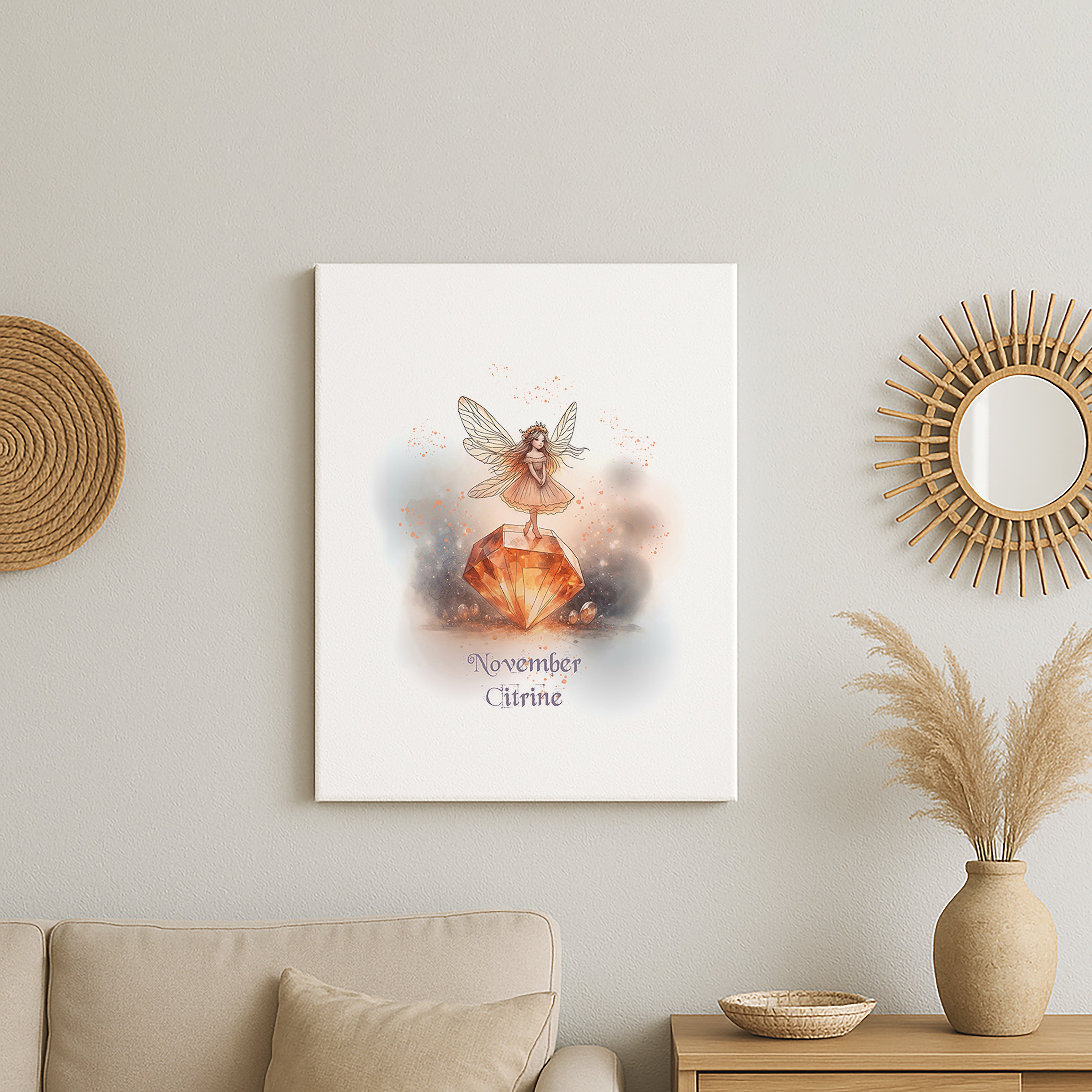 Little Gems November Citrine Canvas