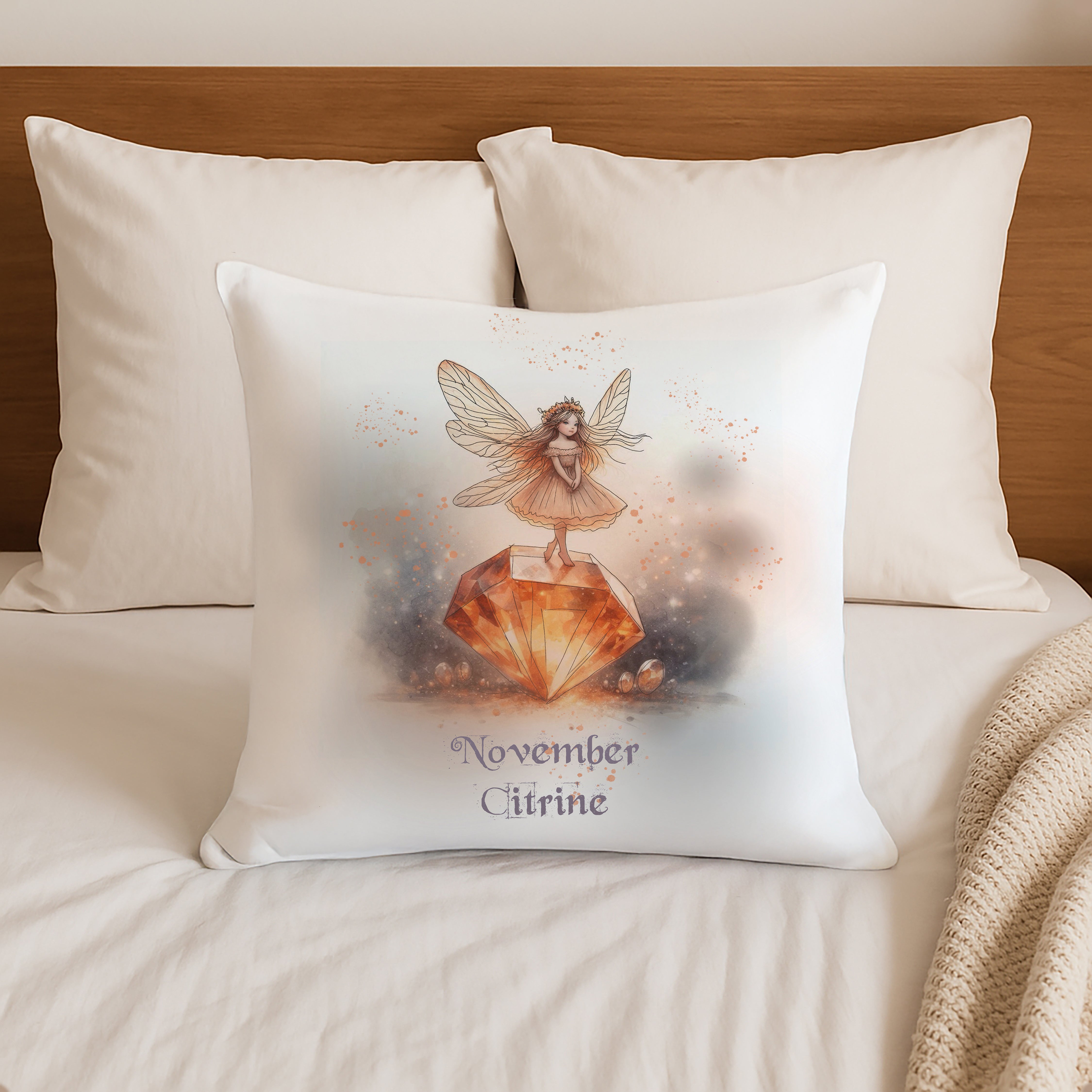 Little Gems November Citrine Cushion