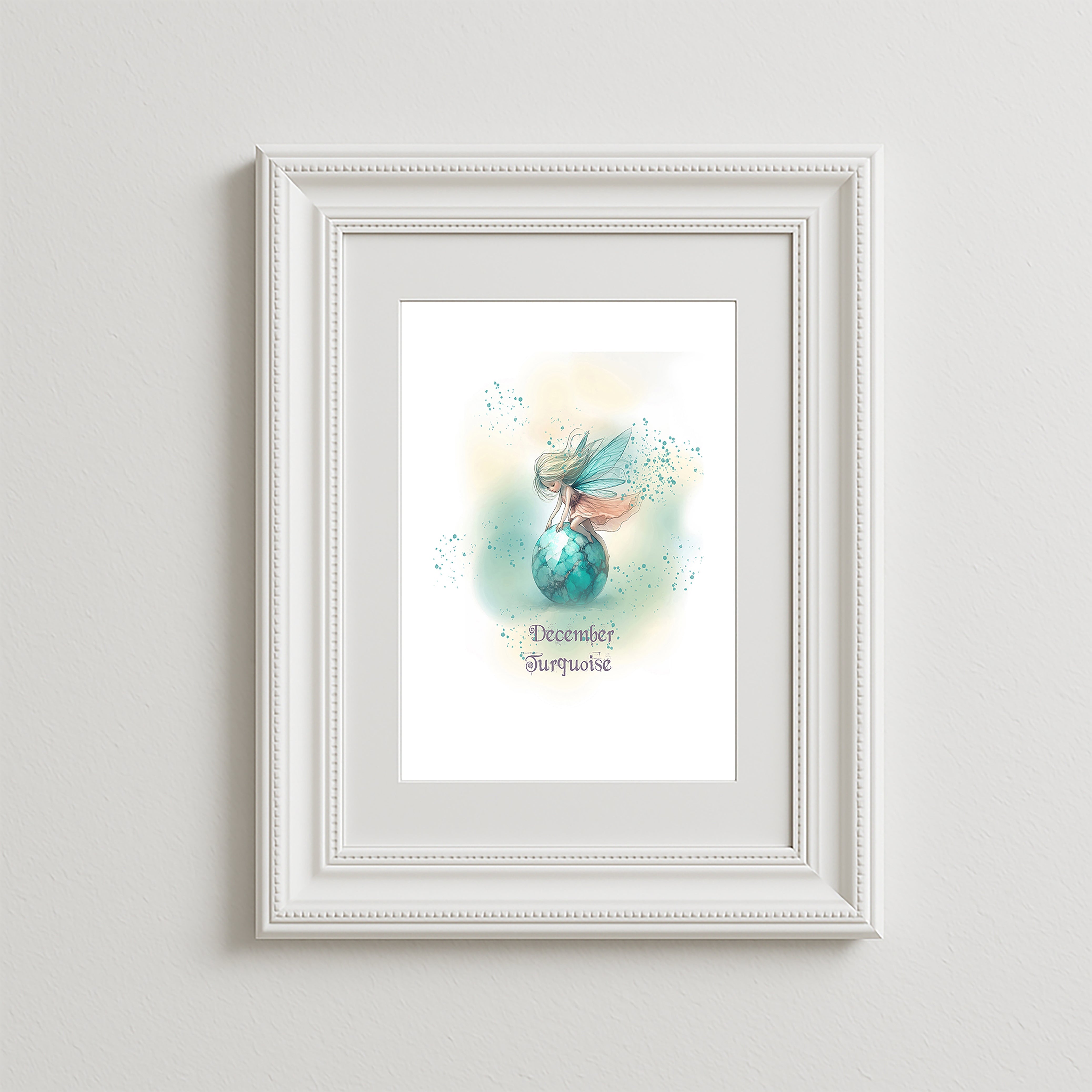 Little Gems December Turquoise Art Print