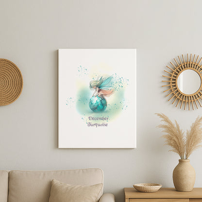 Little Gems December Turquoise Canvas
