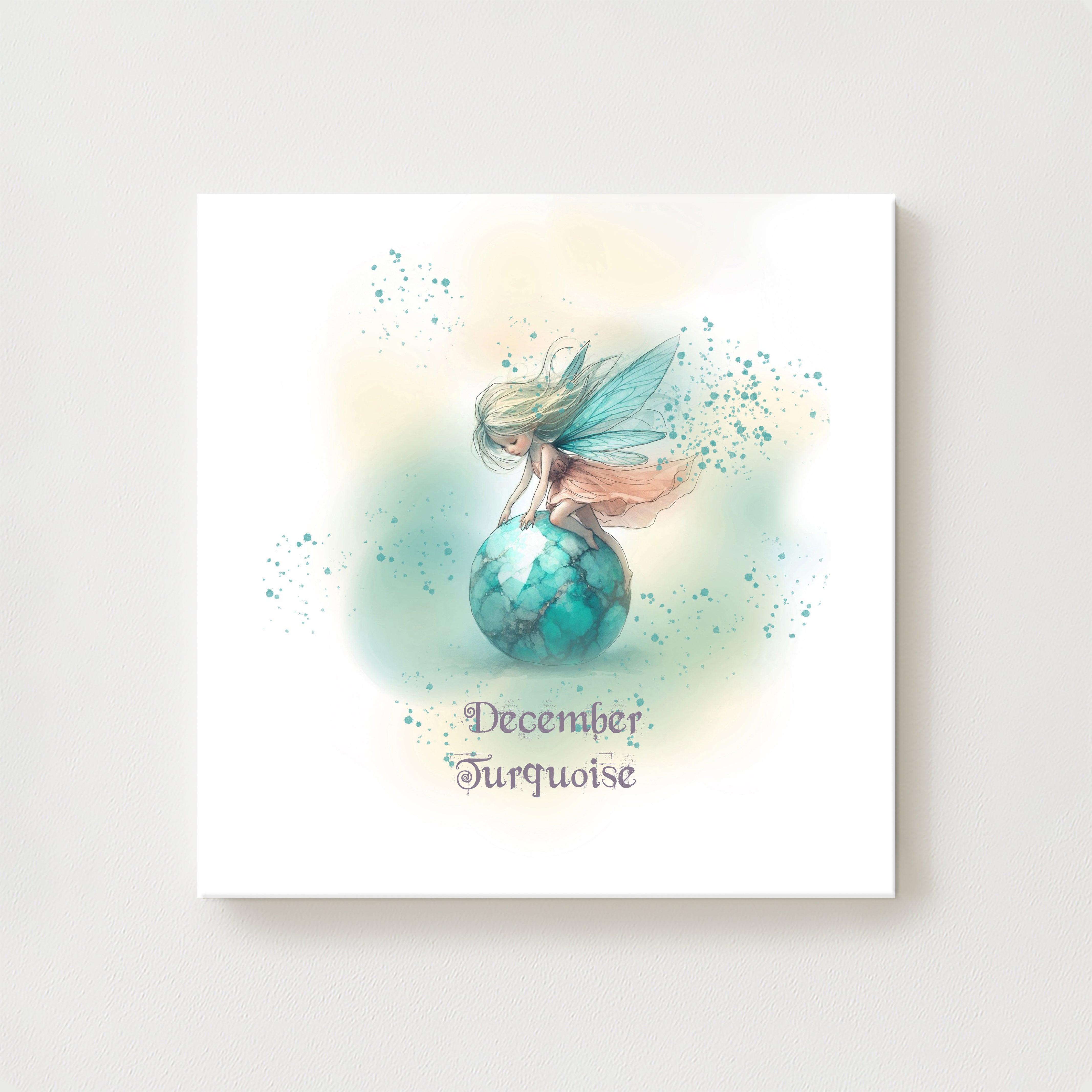 Little Gems December Turquoise Canvas
