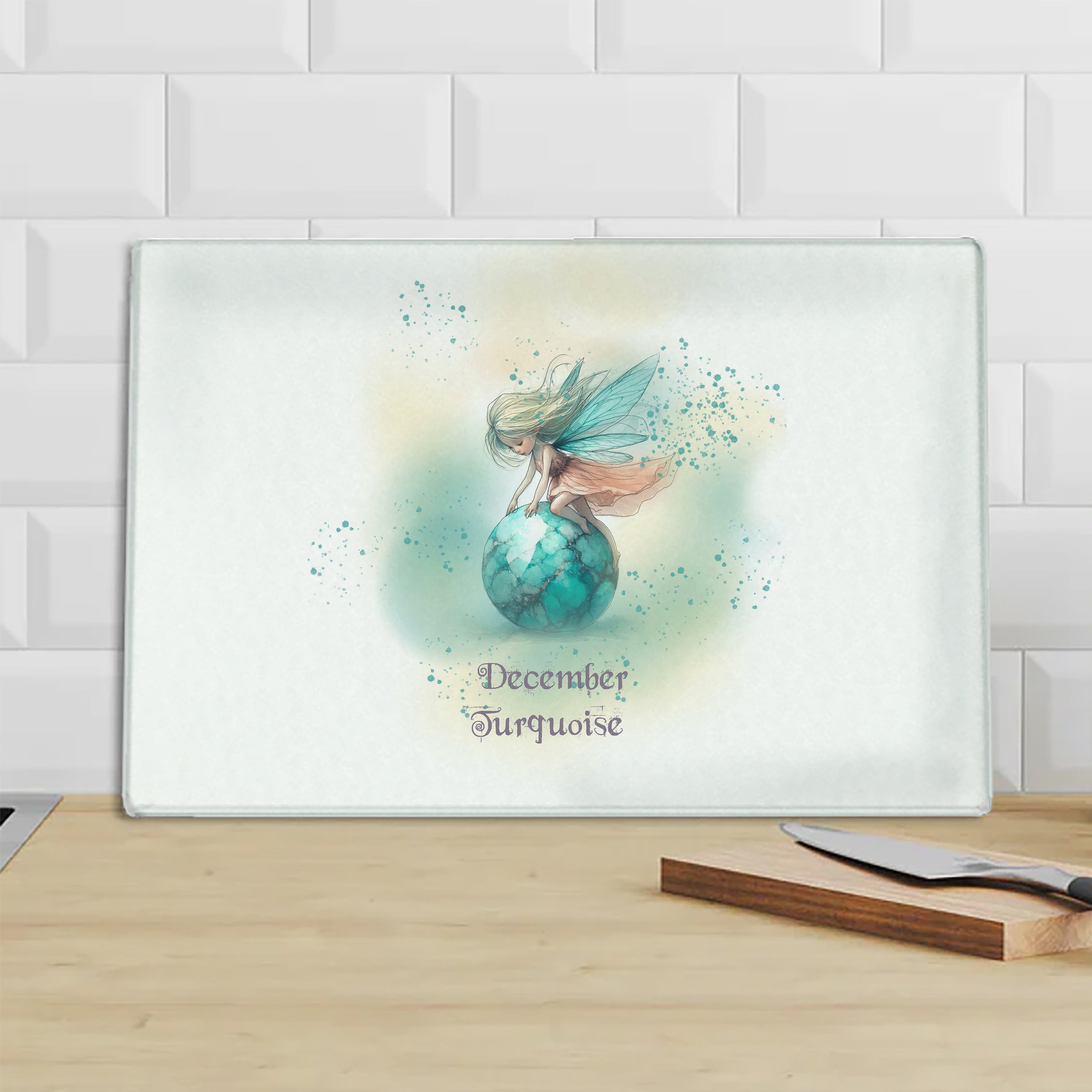 Little Gems December Turquoise Chopping Board