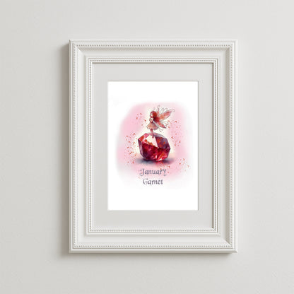 Little Gems January Garnet Art Print