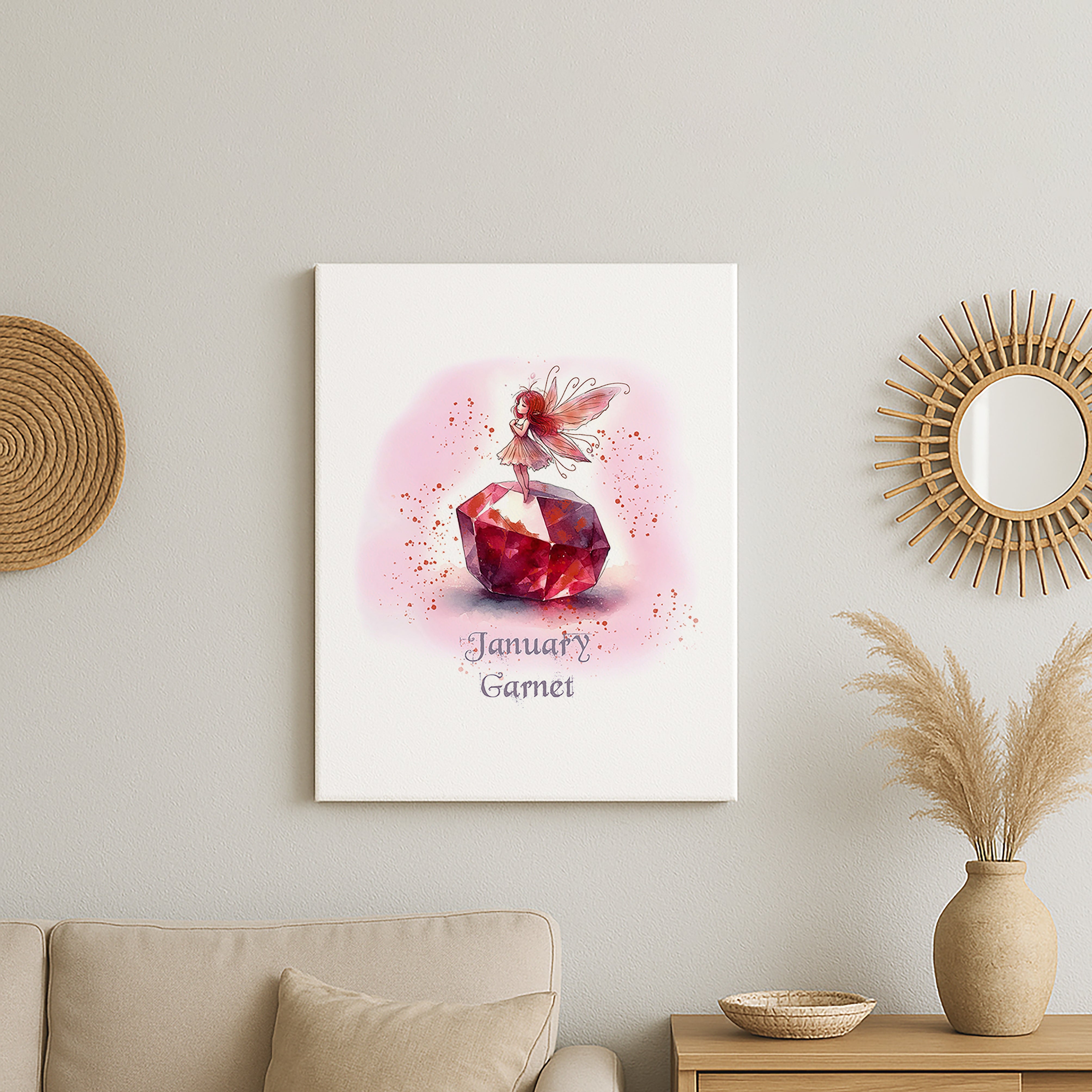 Little Gems January Garnet Canvas