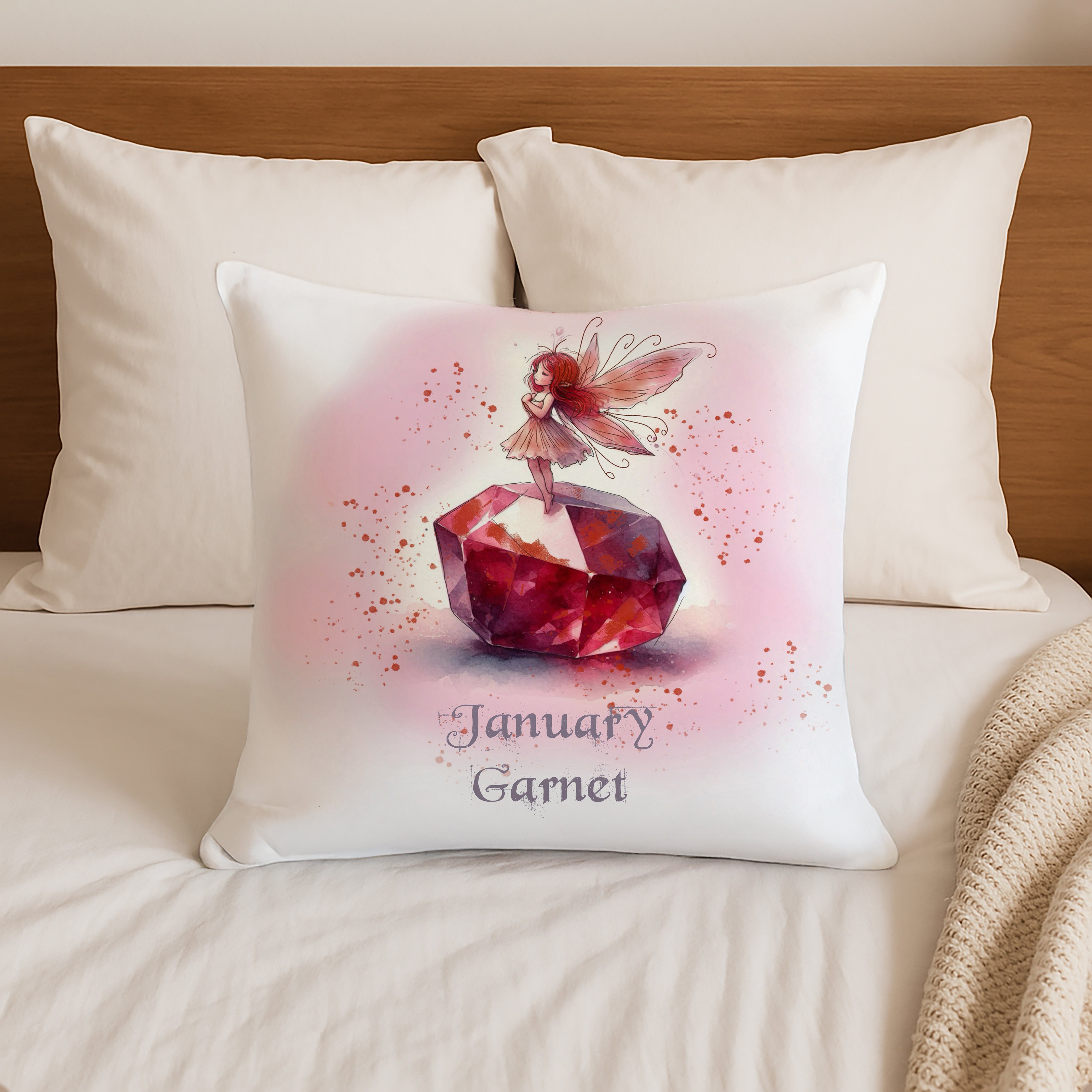 Little Gems January Garnet Cushion