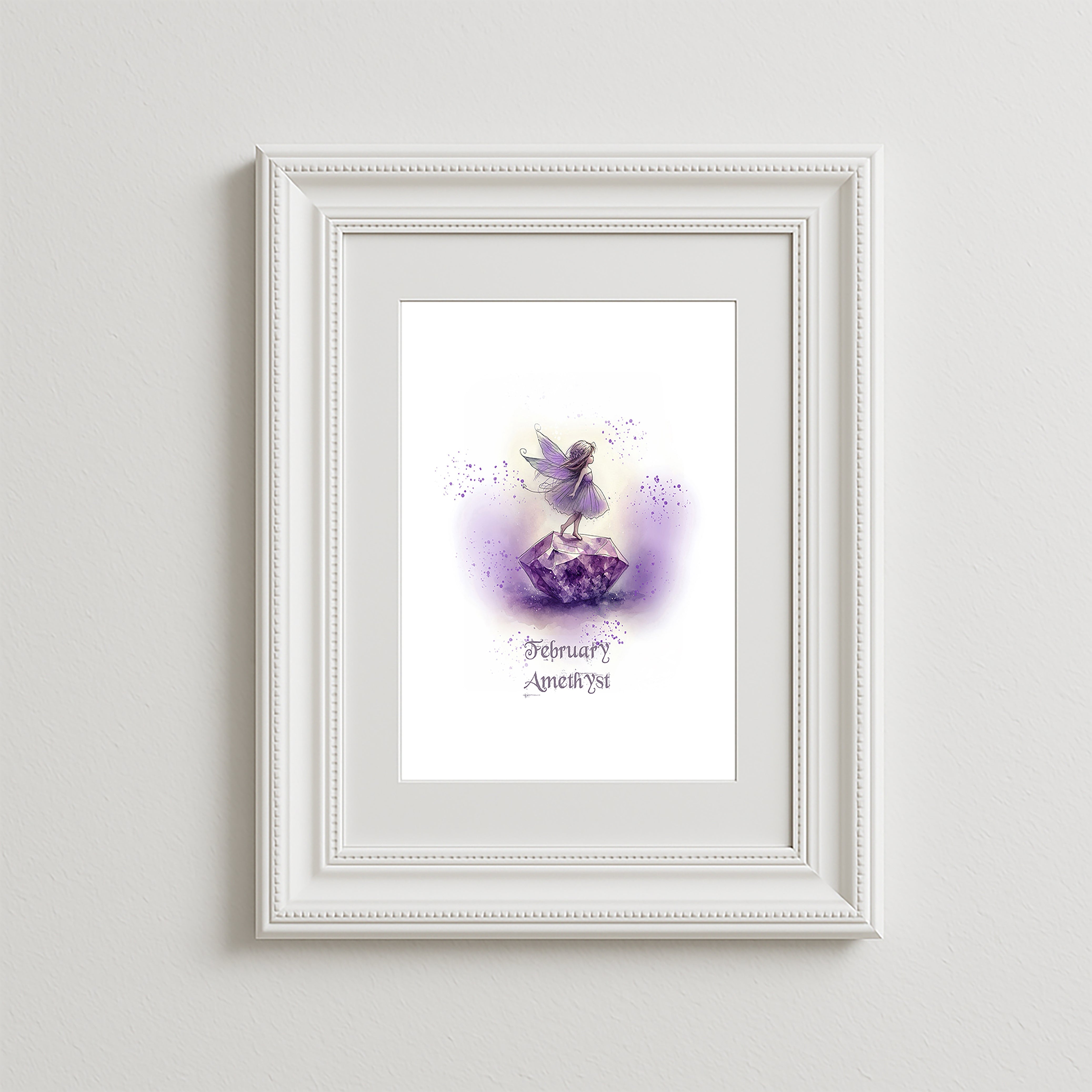 Little Gems February Amethyst Art Print