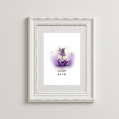 Little Gems February Amethyst Art Print