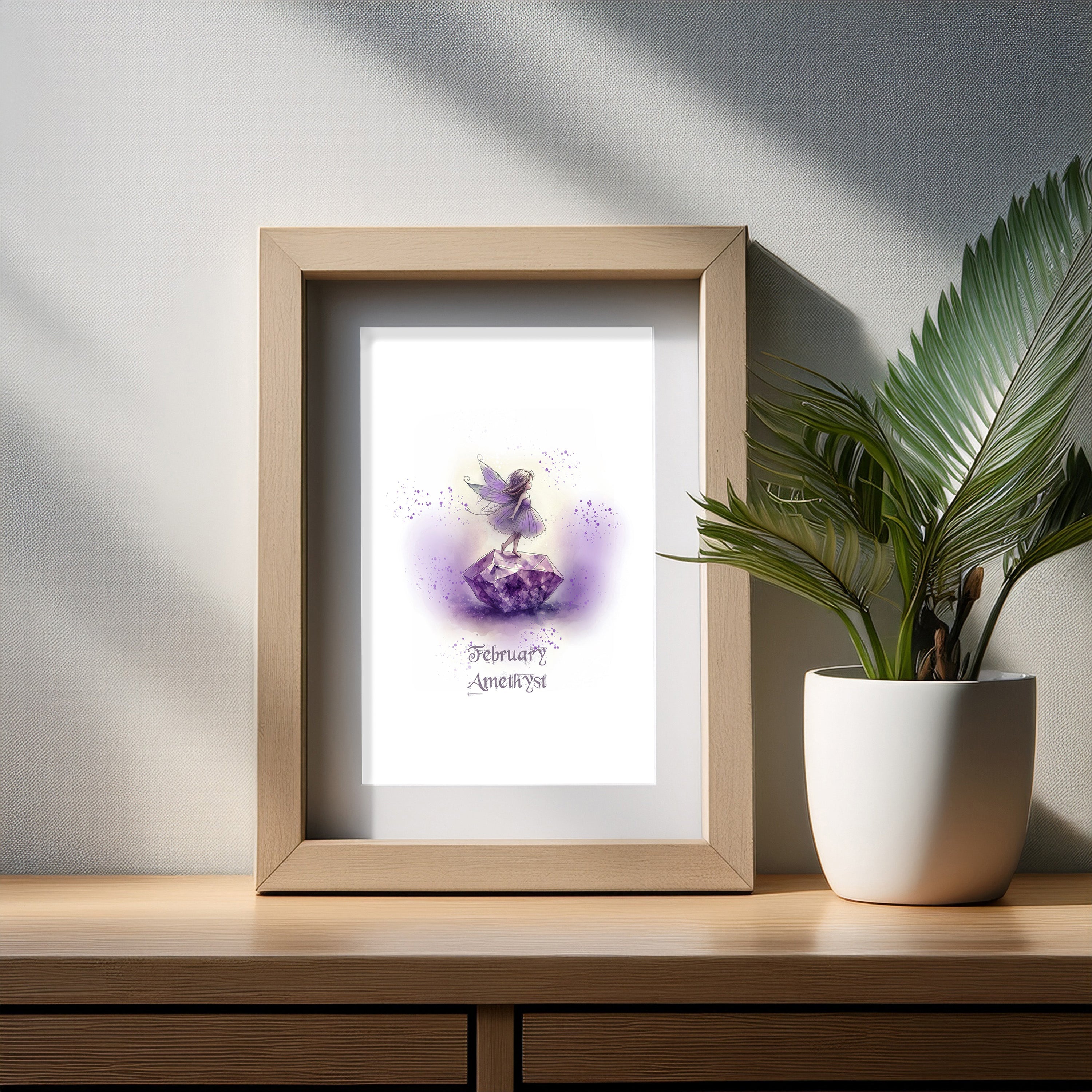Little Gems February Amethyst Art Print