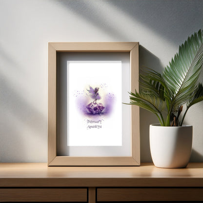 Little Gems February Amethyst Art Print
