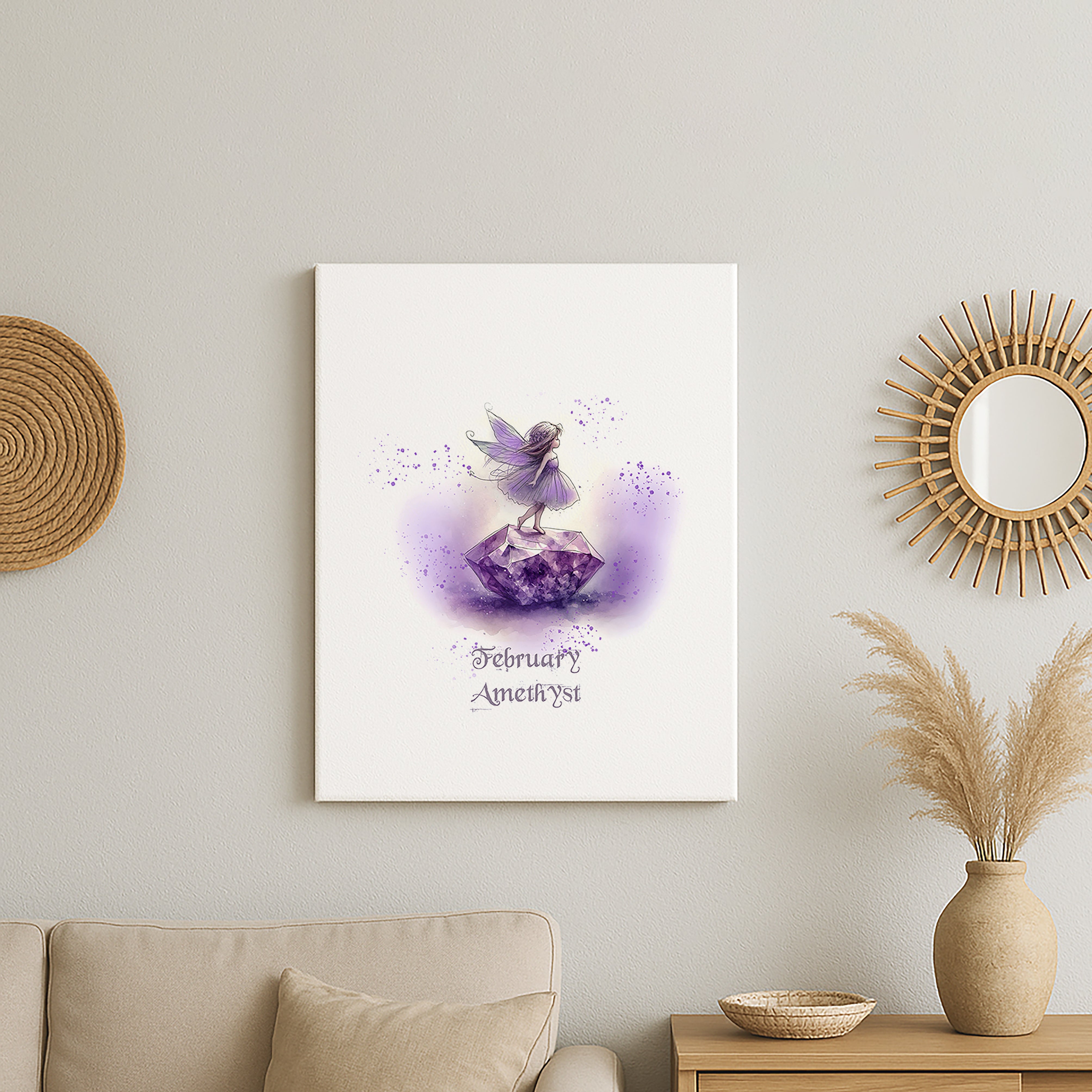 Little Gems February Amethyst Canvas