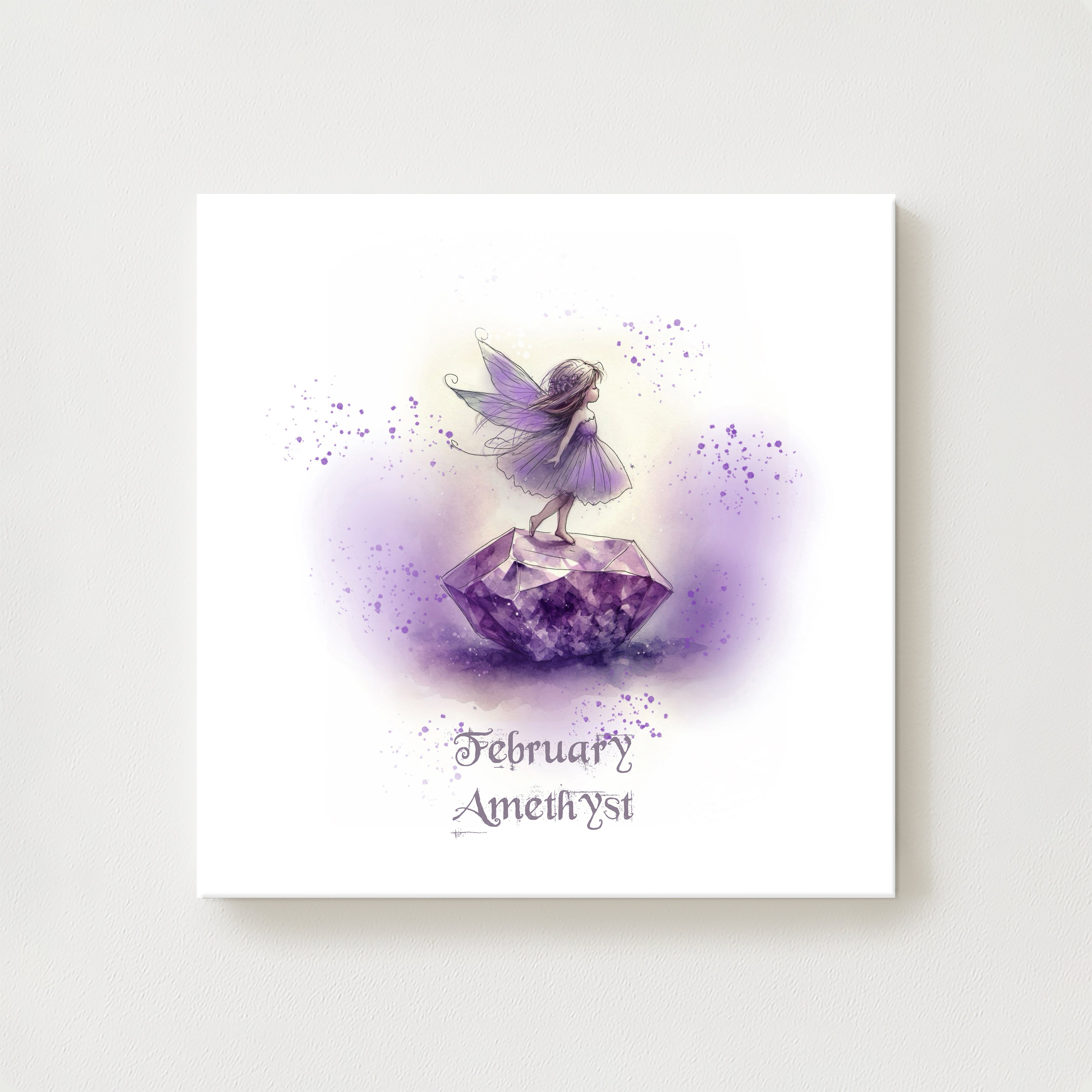 Little Gems February Amethyst Canvas