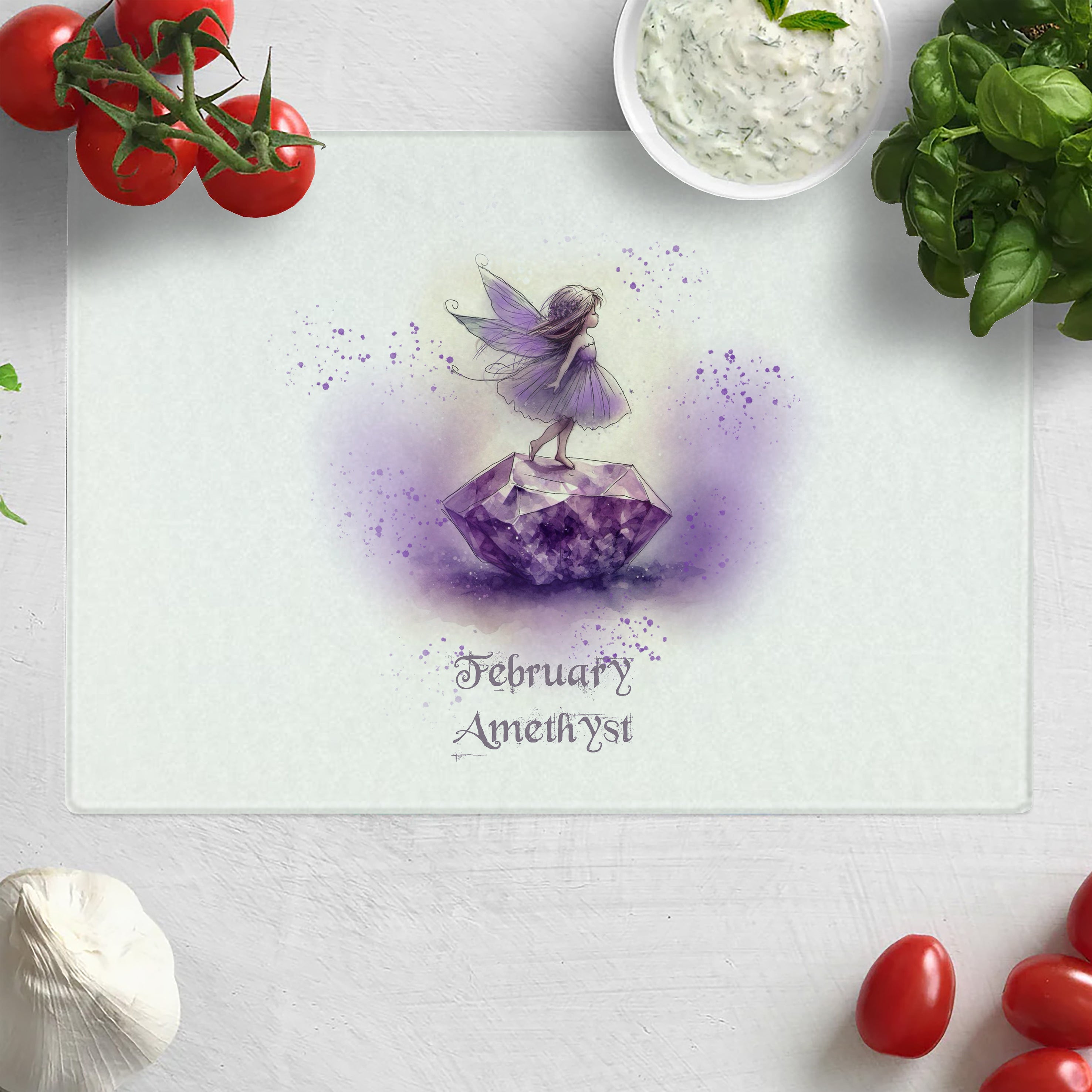 Little Gems February Amethyst Chopping Board
