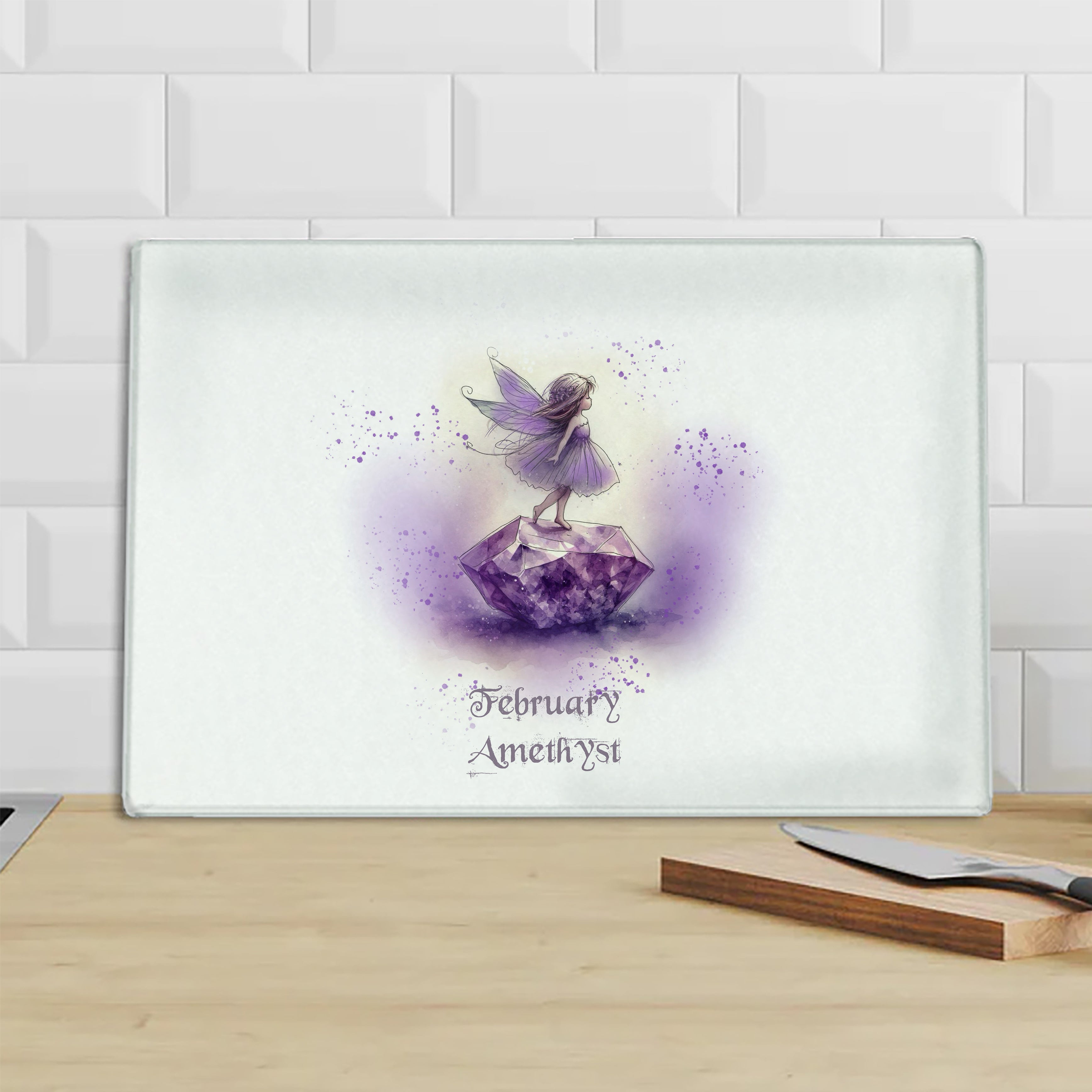Little Gems February Amethyst Chopping Board